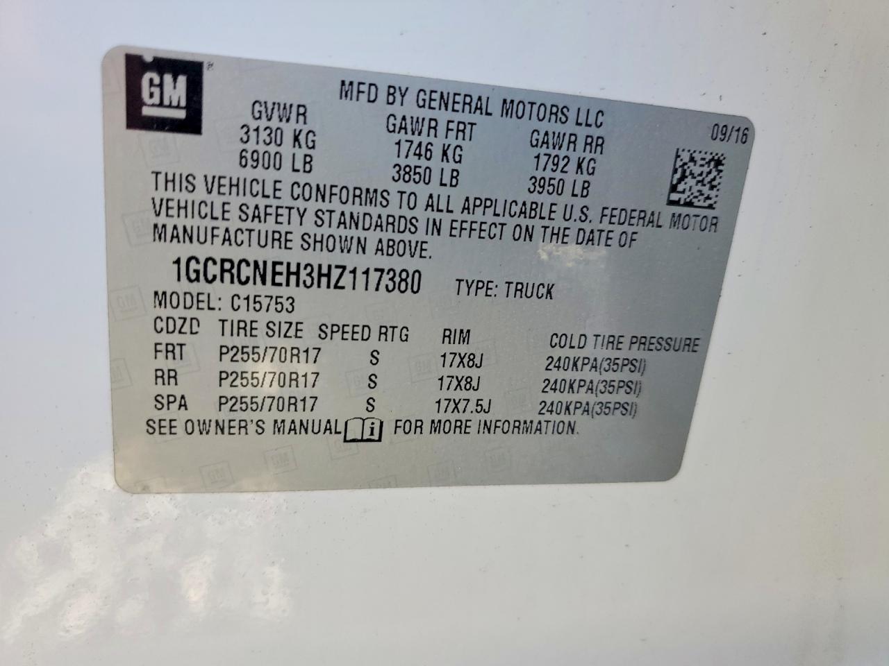2017 Chevrolet Silverado C1500 Белый vin: 1GCRCNEH3HZ117380