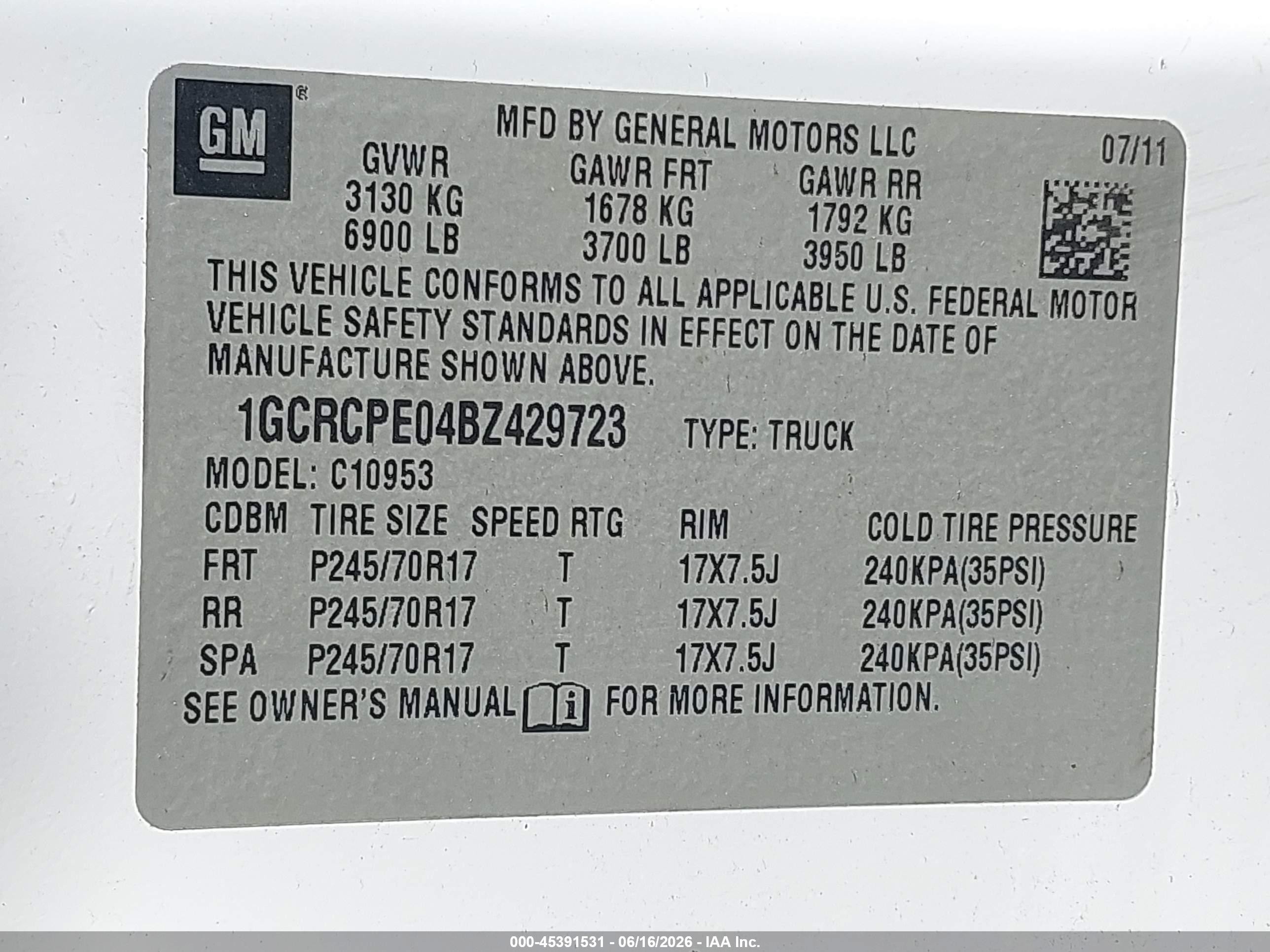 2011 Chevrolet Silverado 1500 Work Truck White vin: 1GCRCPE04BZ429723