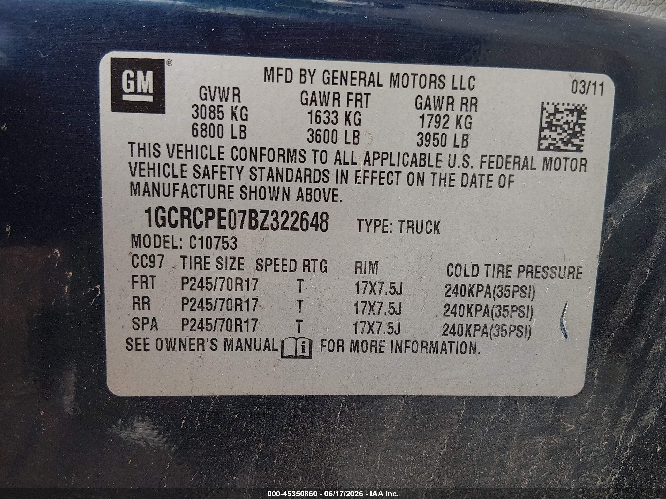 2011 Chevrolet Silverado 1500 Work Truck Синий vin: 1GCRCPE07BZ322648