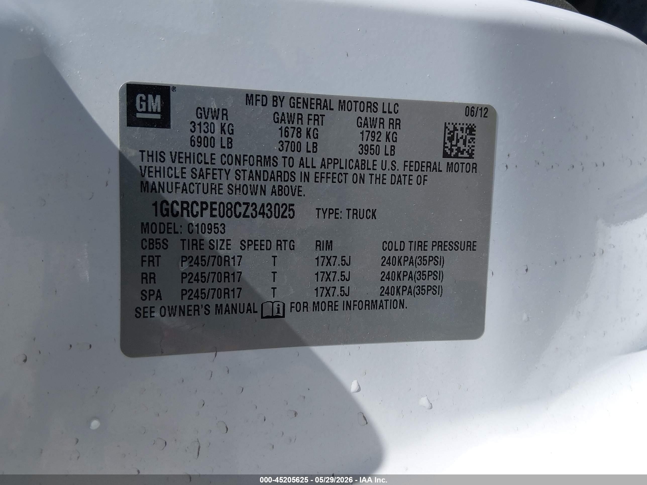 2012 Chevrolet Silverado 1500 Work Truck White vin: 1GCRCPE08CZ343025