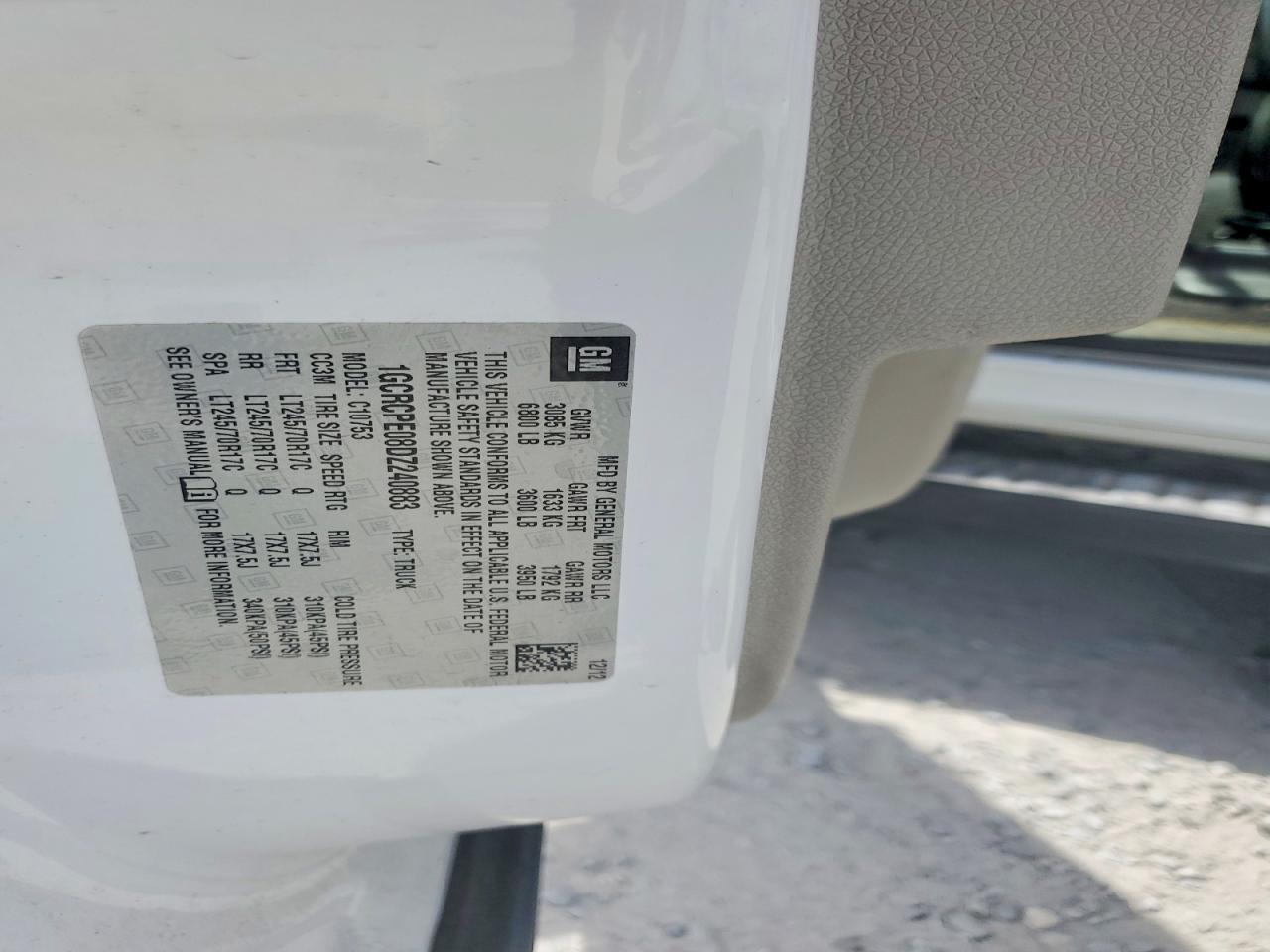 2013 Chevrolet Silverado C1500 White vin: 1GCRCPE08DZ240883
