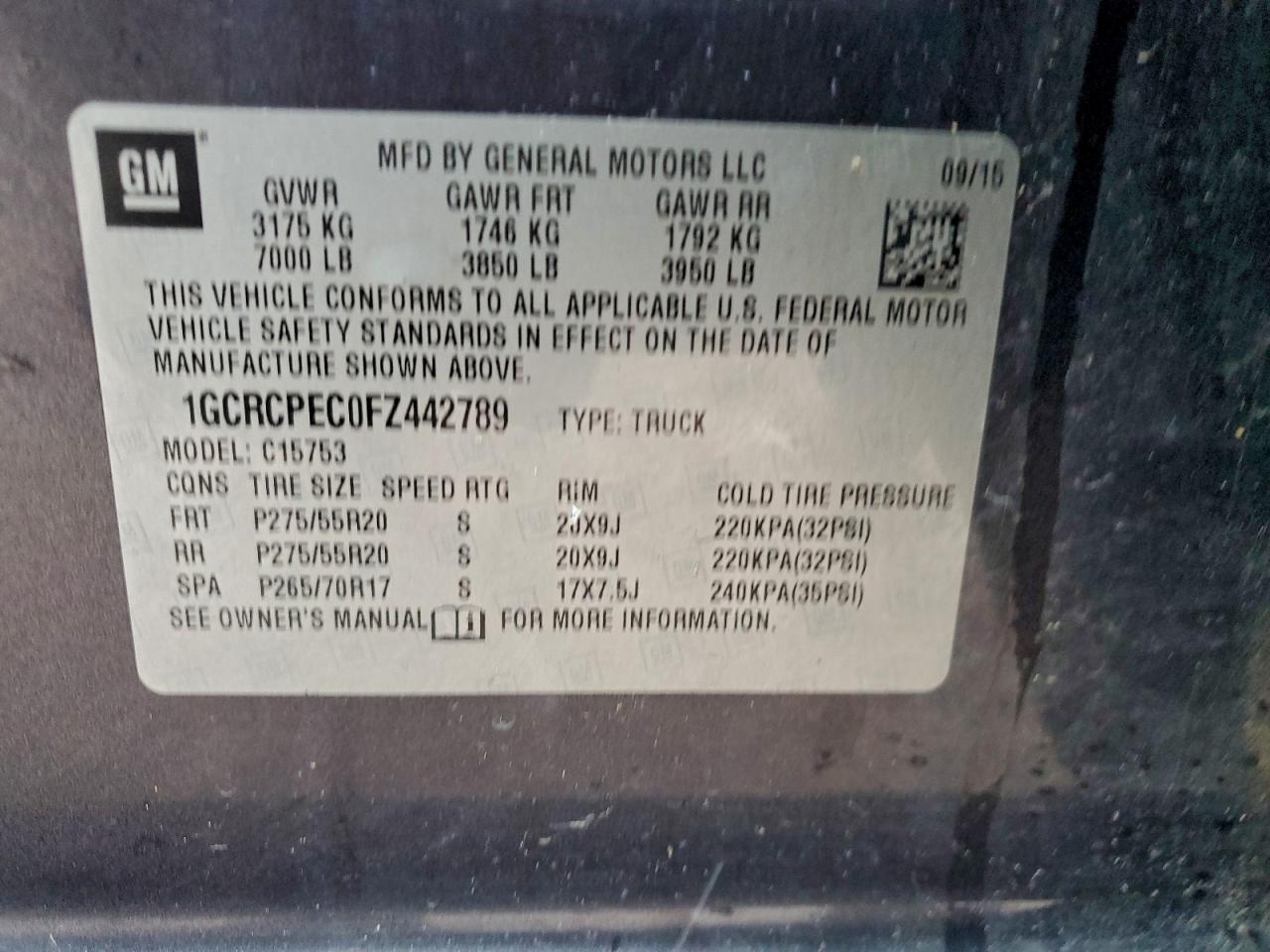 2015 Chevrolet Silverado C1500 Charcoal vin: 1GCRCPEC0FZ442789