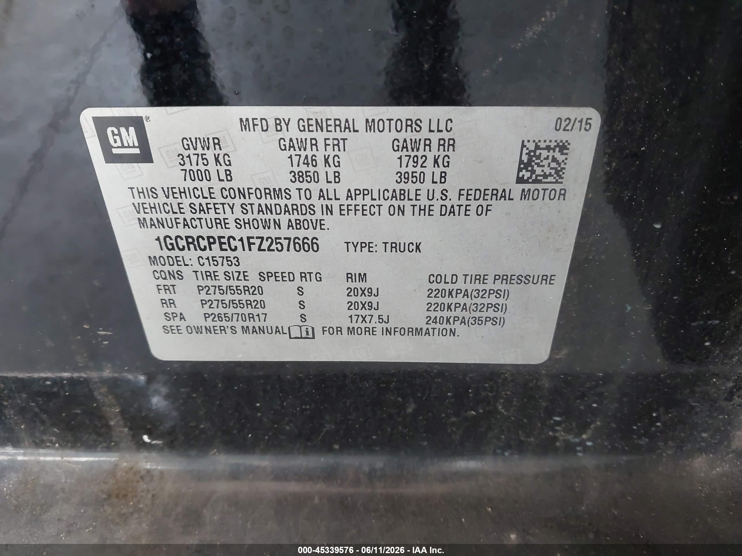 2015 Chevrolet Silverado 1500 Wt Black vin: 1GCRCPEC1FZ257666