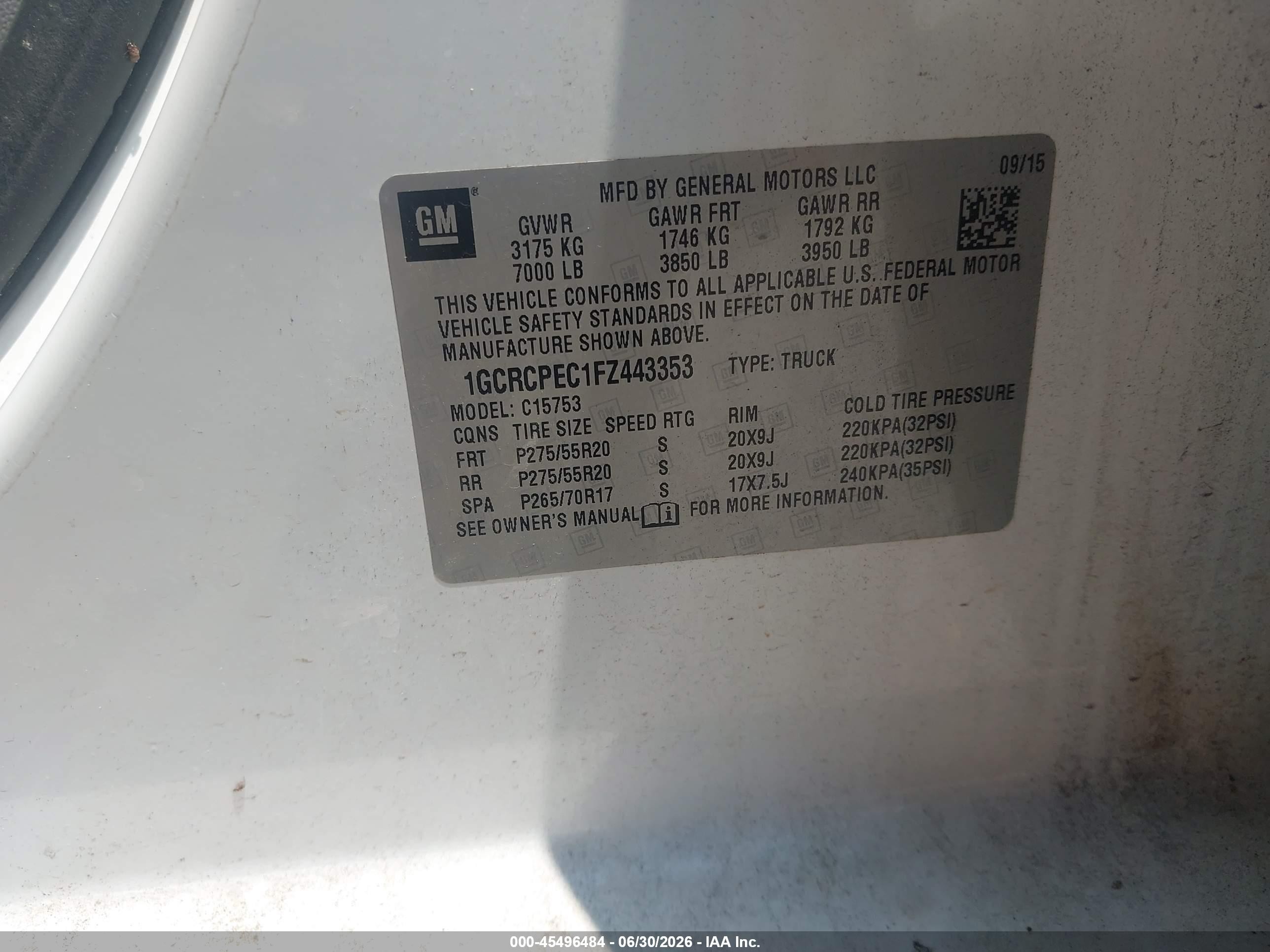 2015 Chevrolet Silverado 1500 Ls White vin: 1GCRCPEC1FZ443353