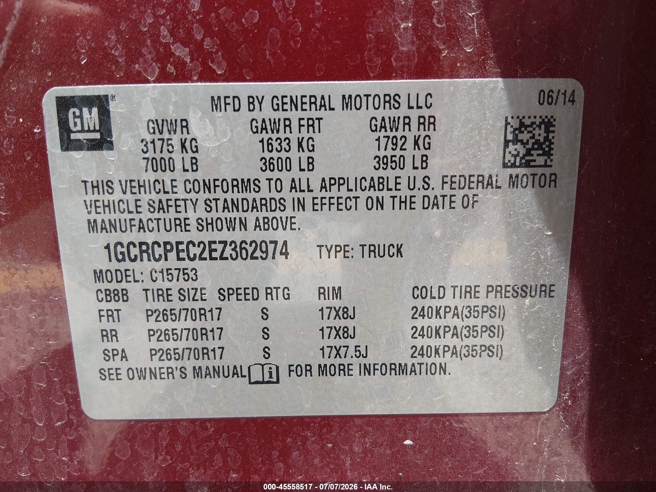 2014 Chevrolet Silverado 1500 Work Truck Red vin: 1GCRCPEC2EZ362974