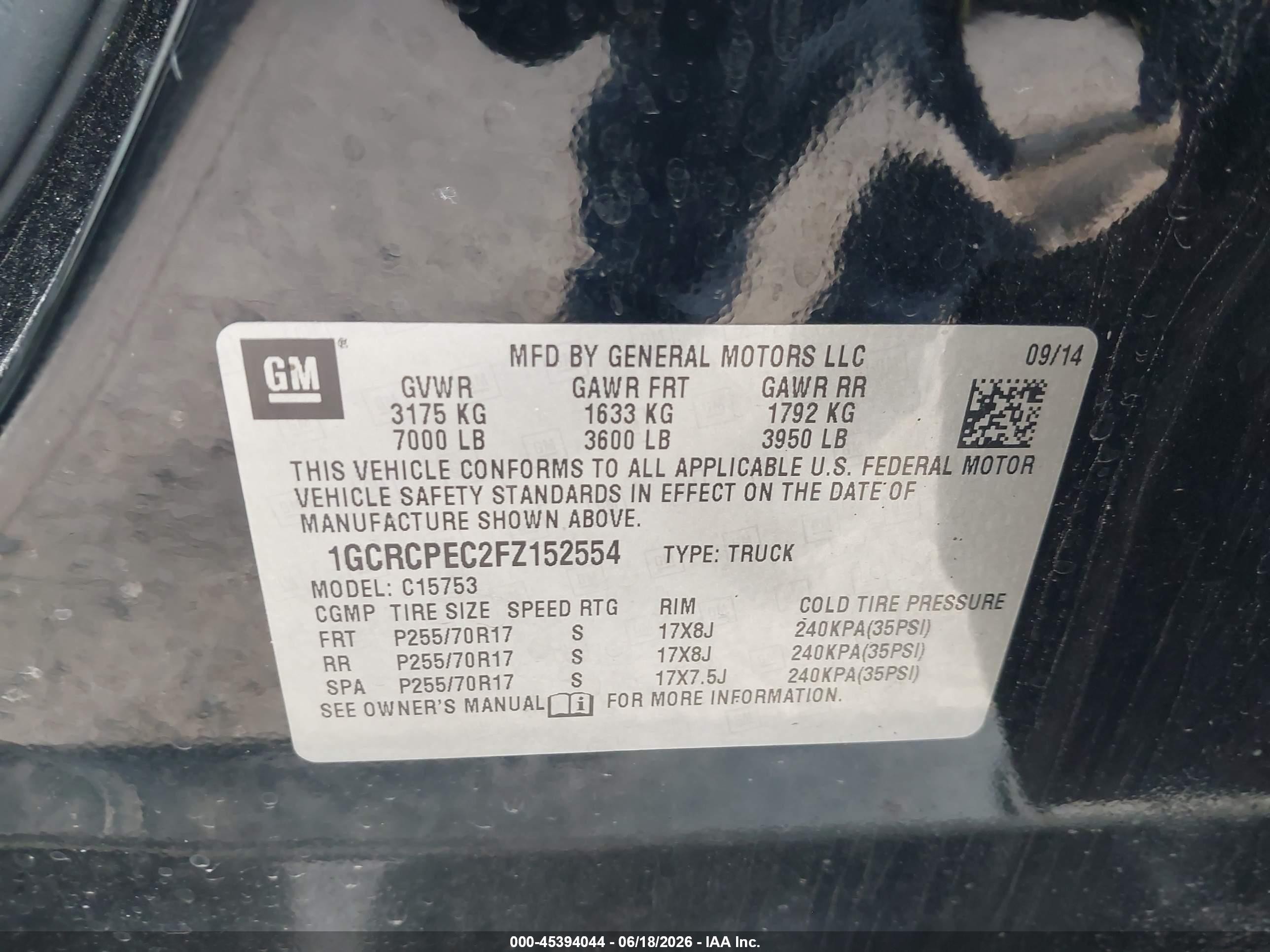 2015 Chevrolet Silverado 1500 Ls Black vin: 1GCRCPEC2FZ152554