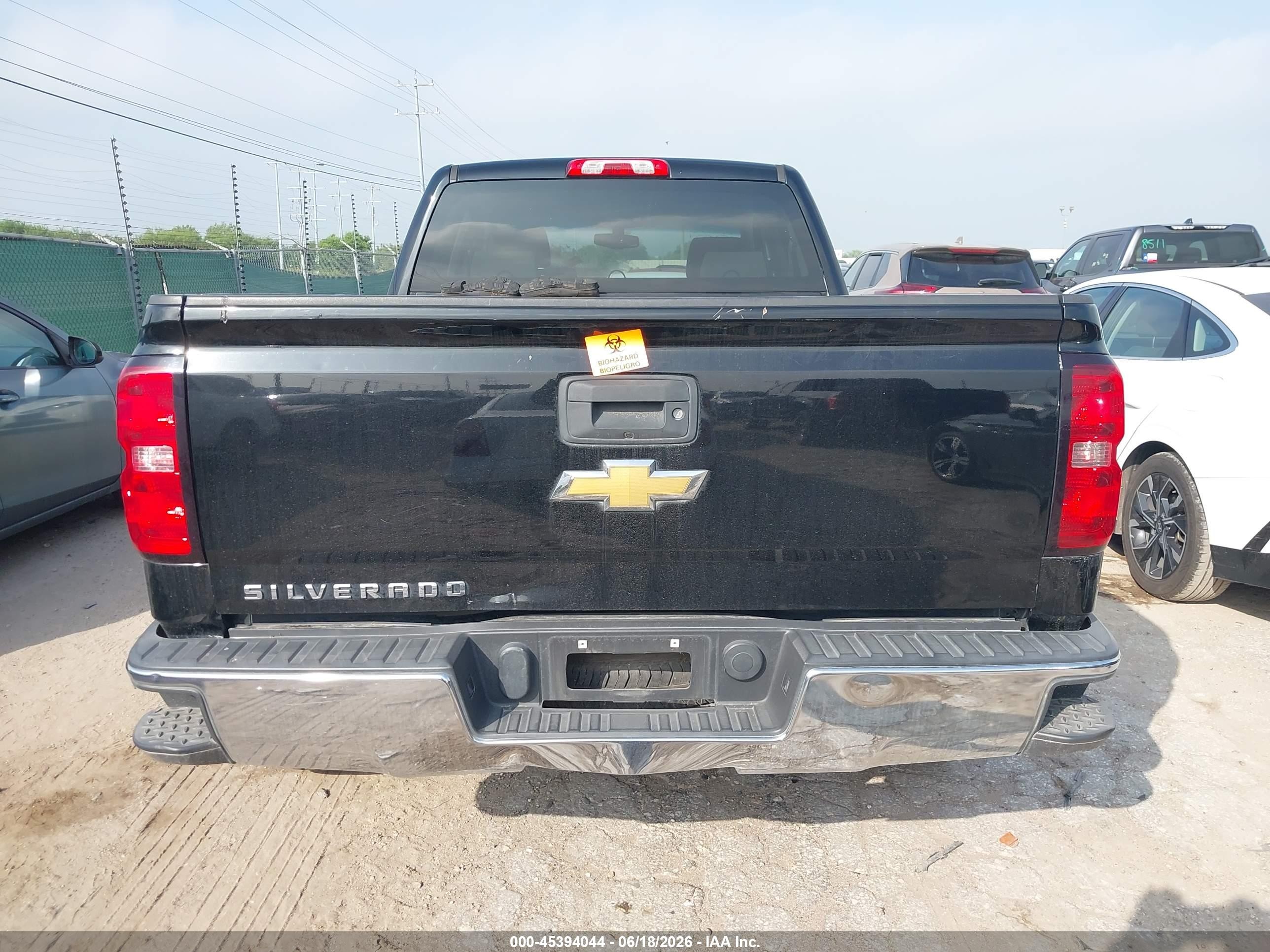 2015 Chevrolet Silverado 1500 Ls Black vin: 1GCRCPEC2FZ152554