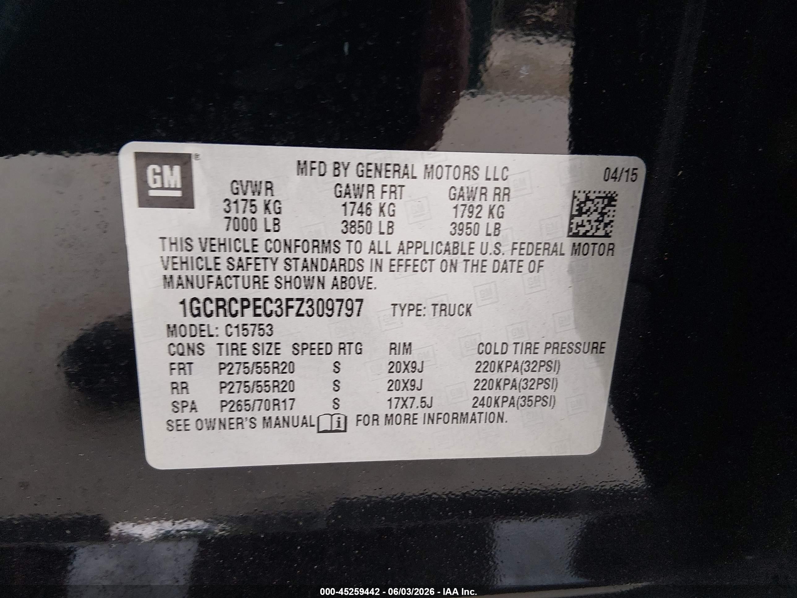 2015 Chevrolet Silverado 1500 Ls Black vin: 1GCRCPEC3FZ309797