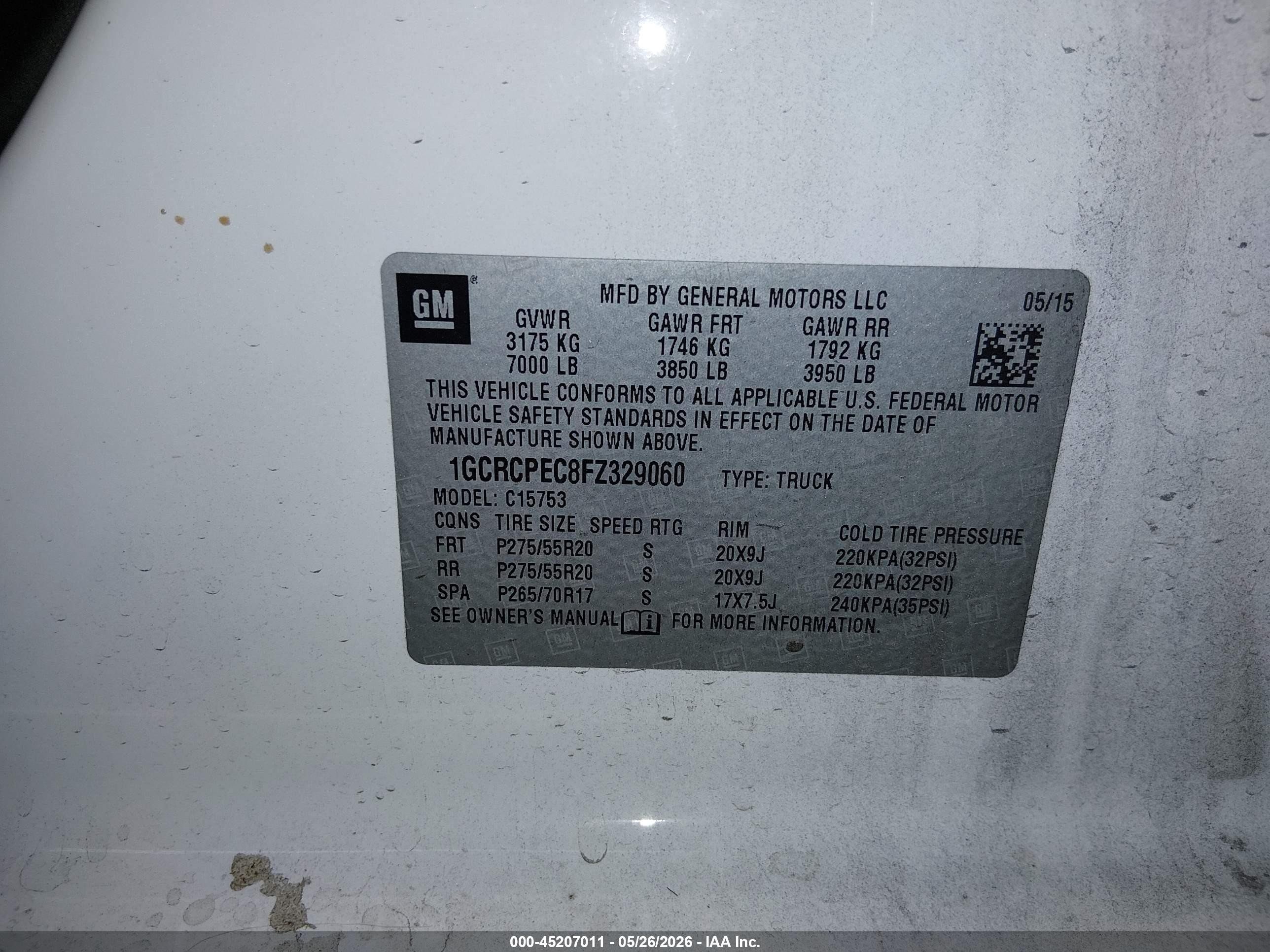 2015 Chevrolet Silverado 1500 Ls White vin: 1GCRCPEC8FZ329060
