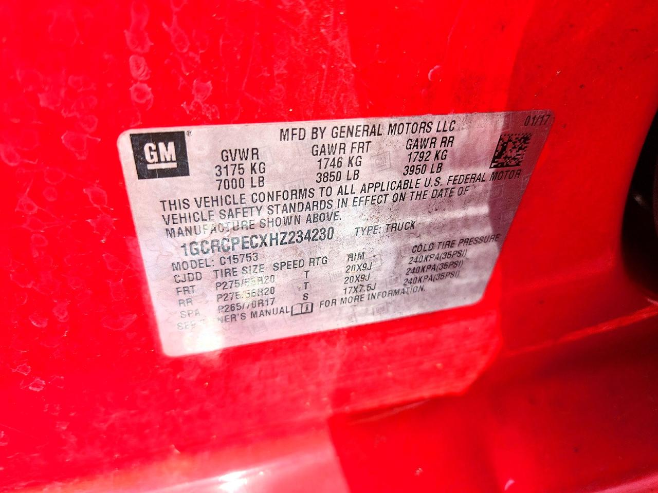 2017 Chevrolet Silverado C1500 Custom Red vin: 1GCRCPECXHZ234230