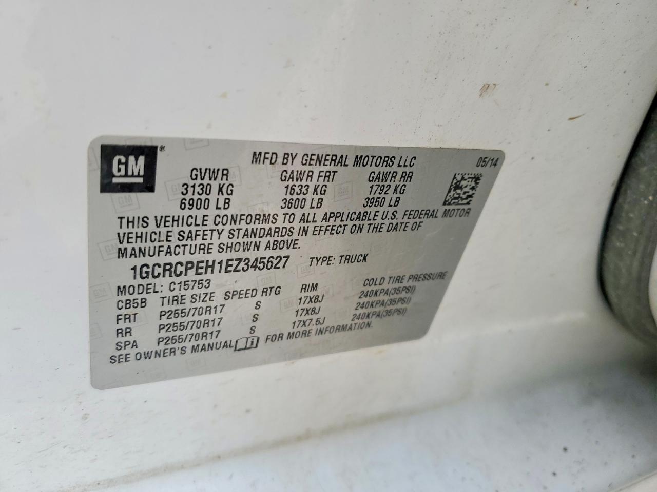 2014 Chevrolet Silverado C1500 White vin: 1GCRCPEH1EZ345627