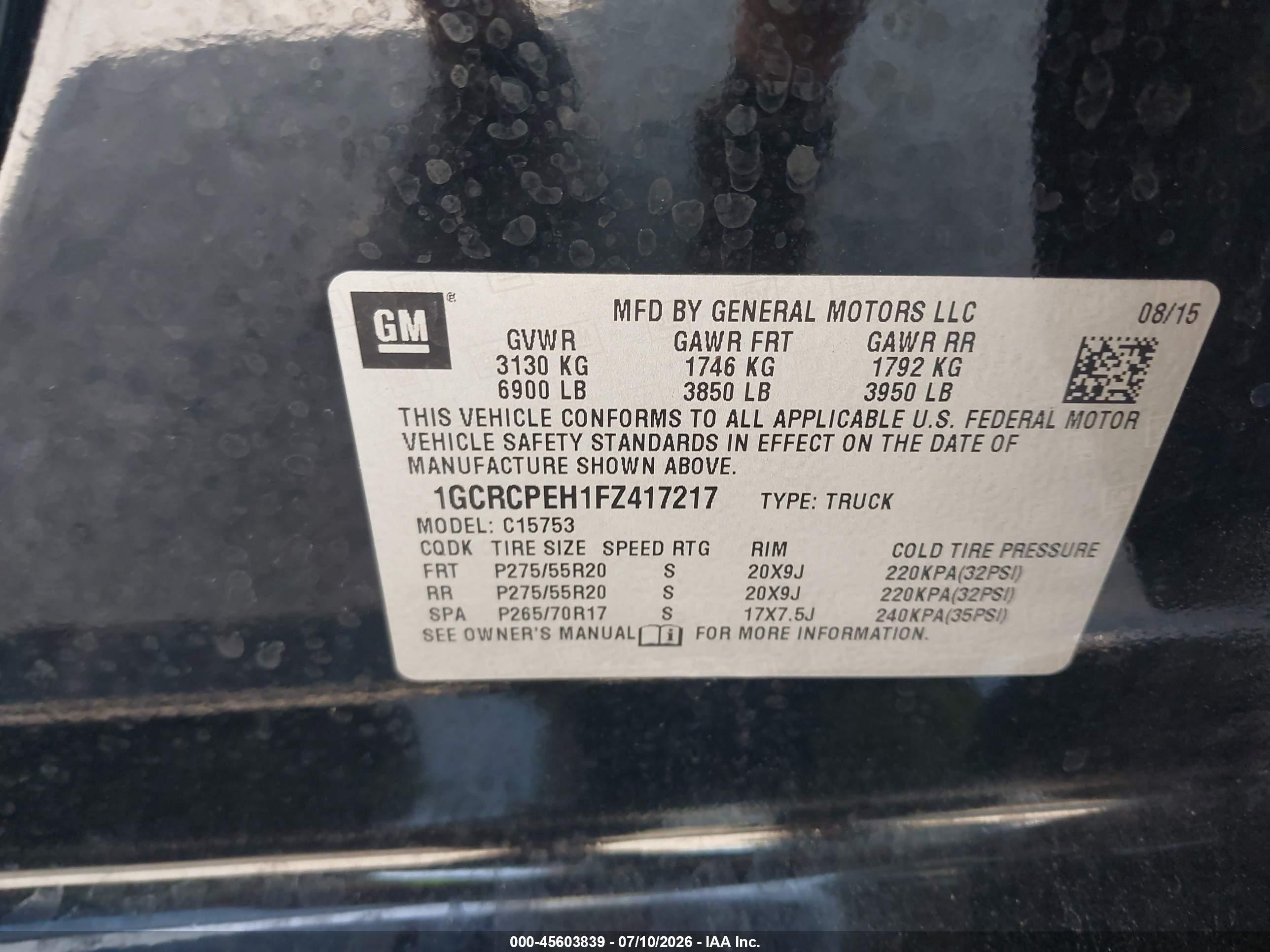 2015 Chevrolet Silverado 1500 Work Truck Black vin: 1GCRCPEH1FZ417217