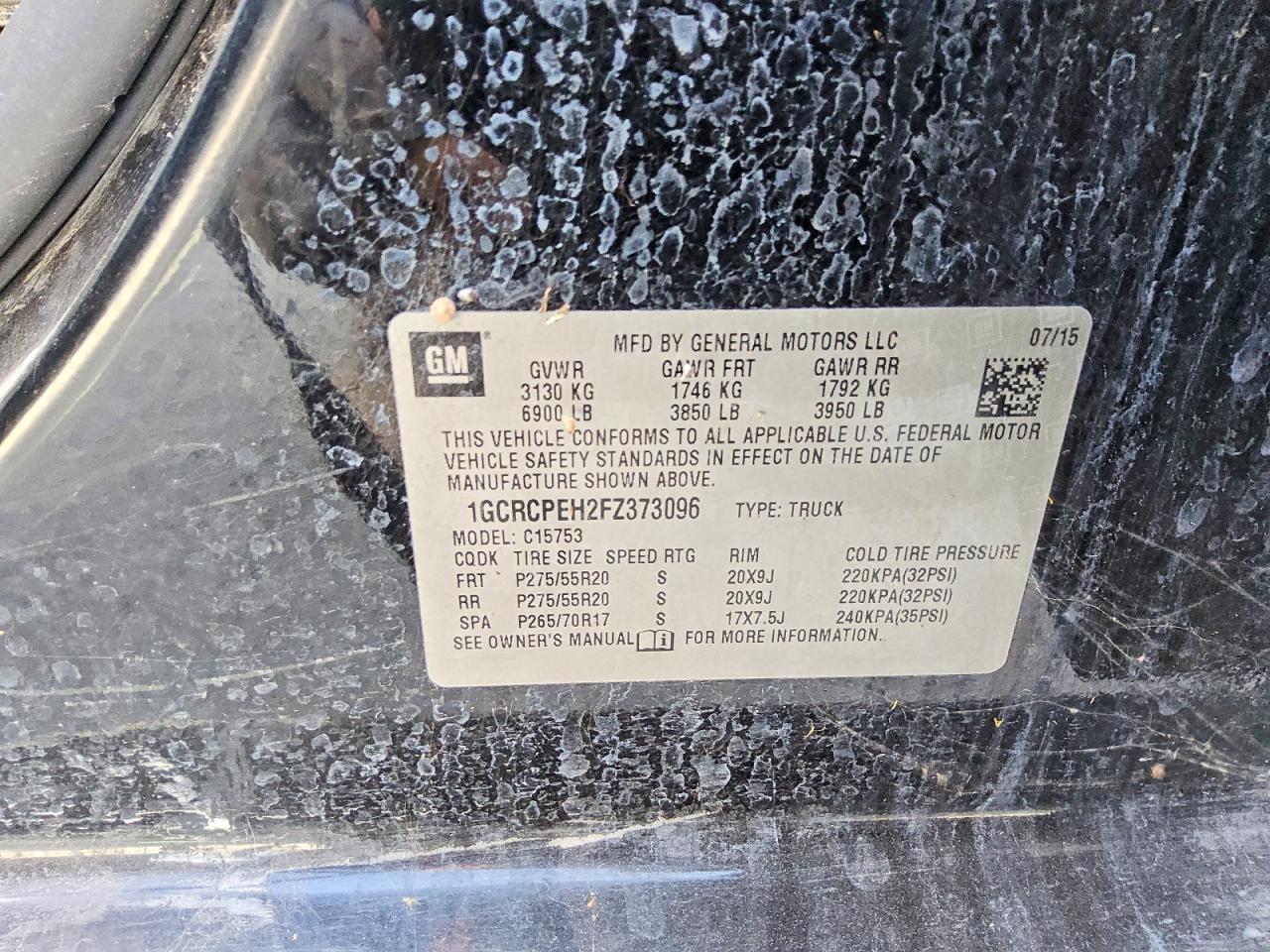 2015 Chevrolet Silverado C1500 Black vin: 1GCRCPEH2FZ373096