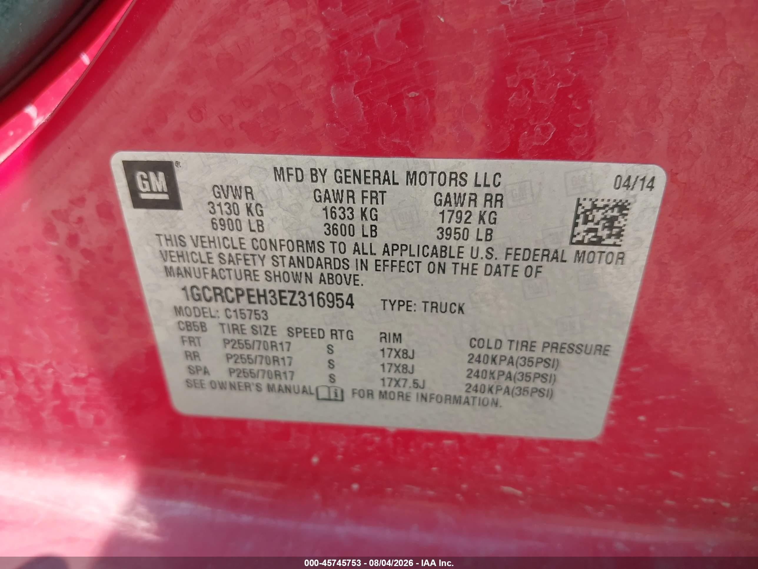 2014 Chevrolet Silverado 1500 Work Truck Красный vin: 1GCRCPEH3EZ316954