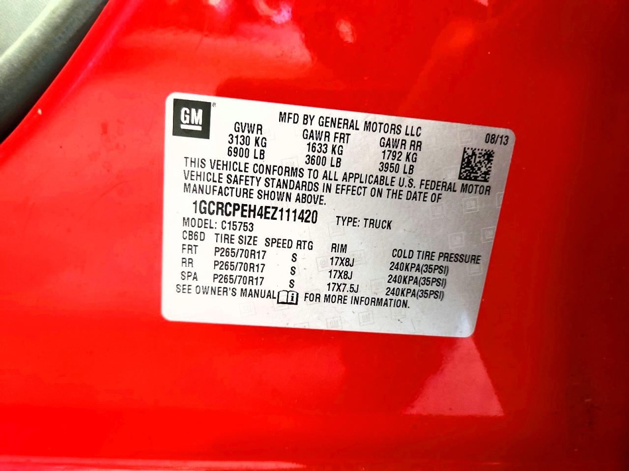 2014 Chevrolet Silverado C1500 Red vin: 1GCRCPEH4EZ111420