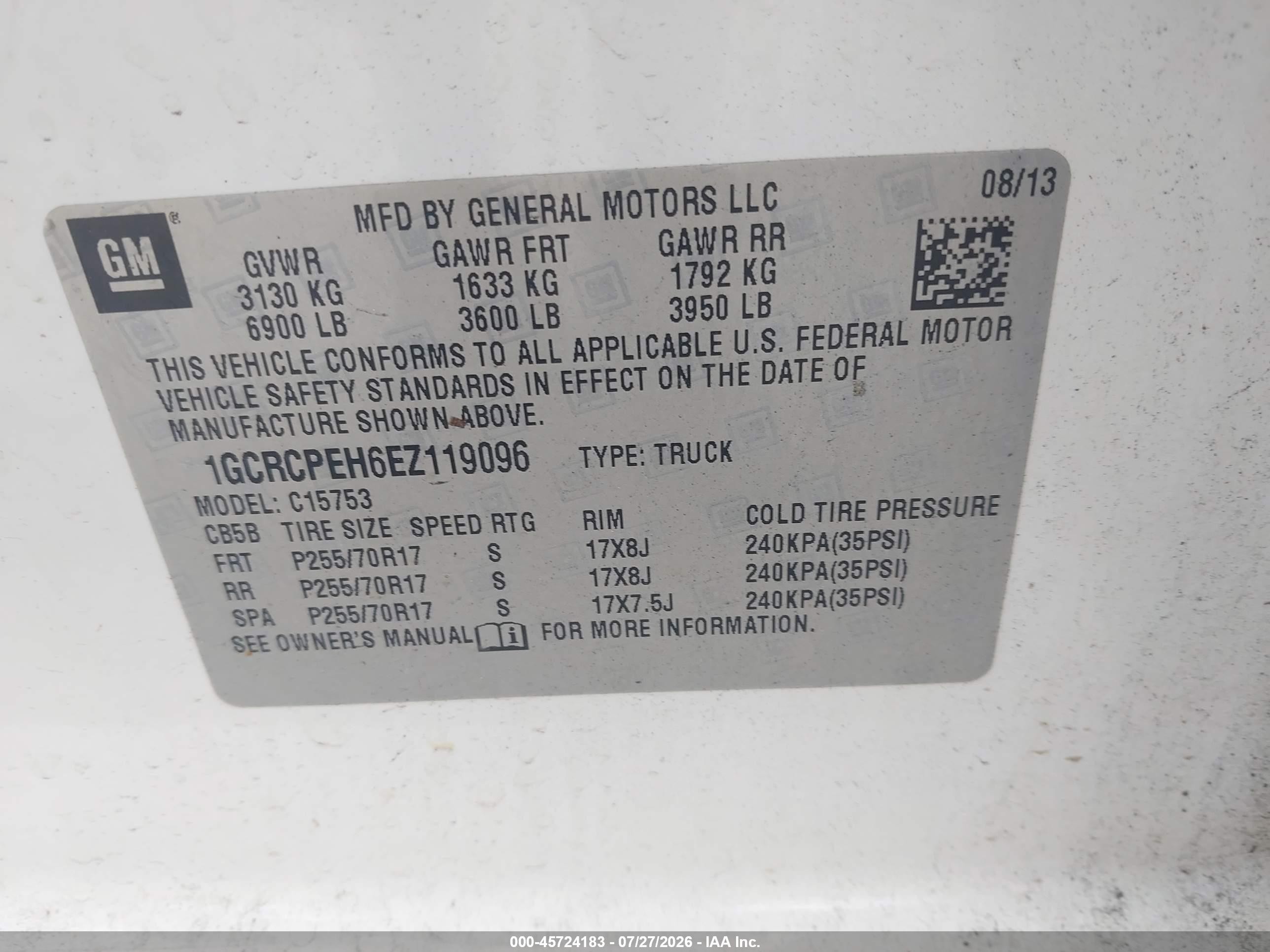 2014 Chevrolet Silverado 1500 Work Truck White vin: 1GCRCPEH6EZ119096