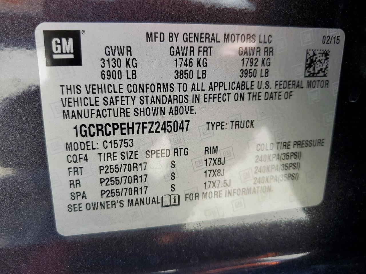 2015 Chevrolet Silverado C1500 Черный vin: 1GCRCPEH7FZ245047