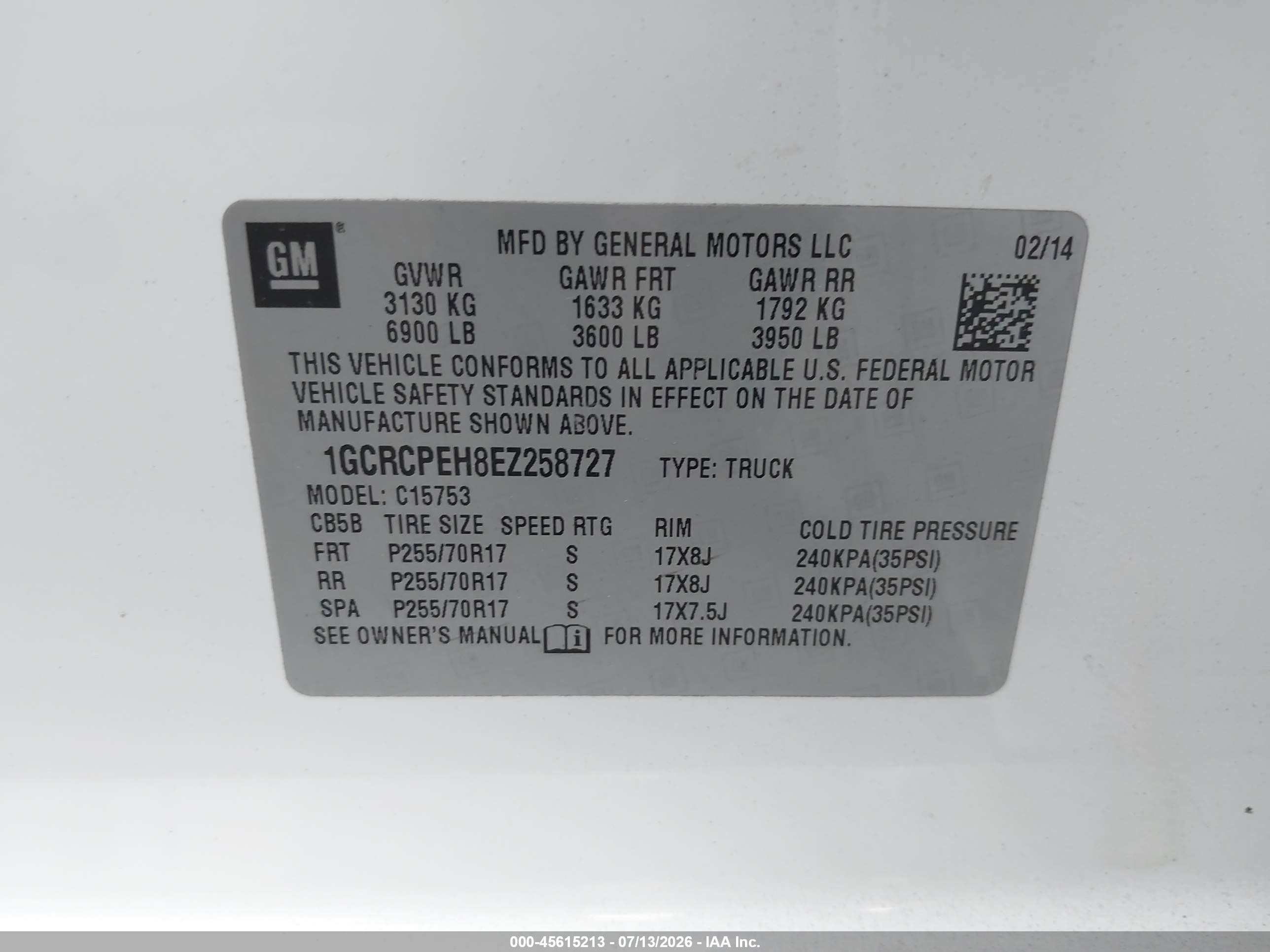 2014 Chevrolet Silverado 1500 Work Truck 1wt White vin: 1GCRCPEH8EZ258727