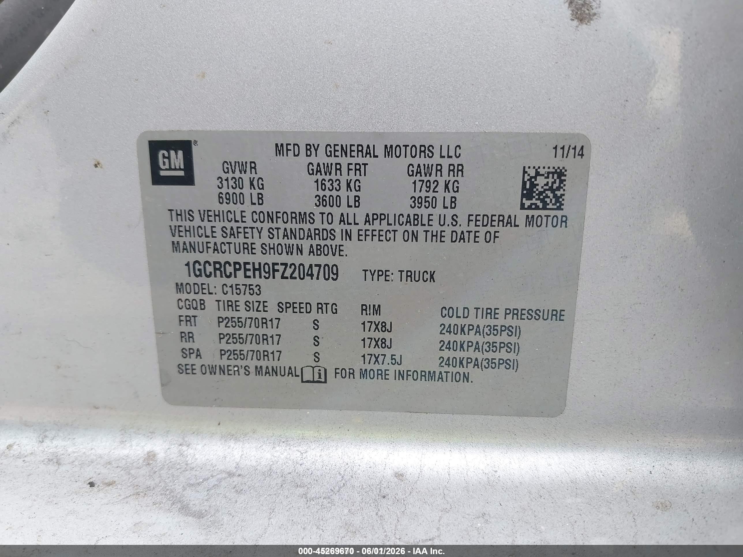 2015 Chevrolet Silverado 1500 Wt Silver vin: 1GCRCPEH9FZ204709