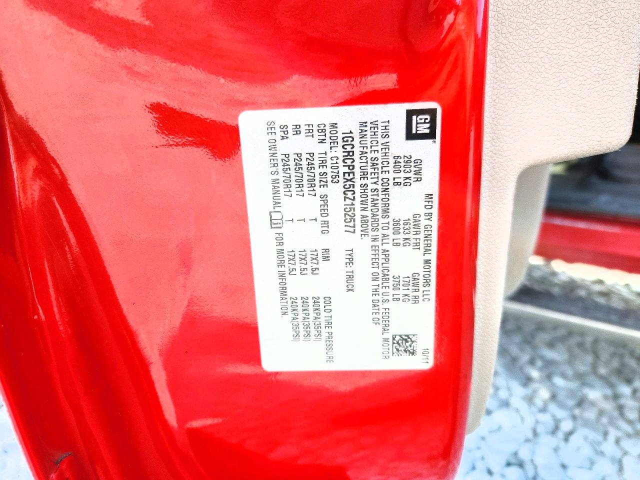 2012 Chevrolet Silverado C1500 Red vin: 1GCRCPEX5CZ152577