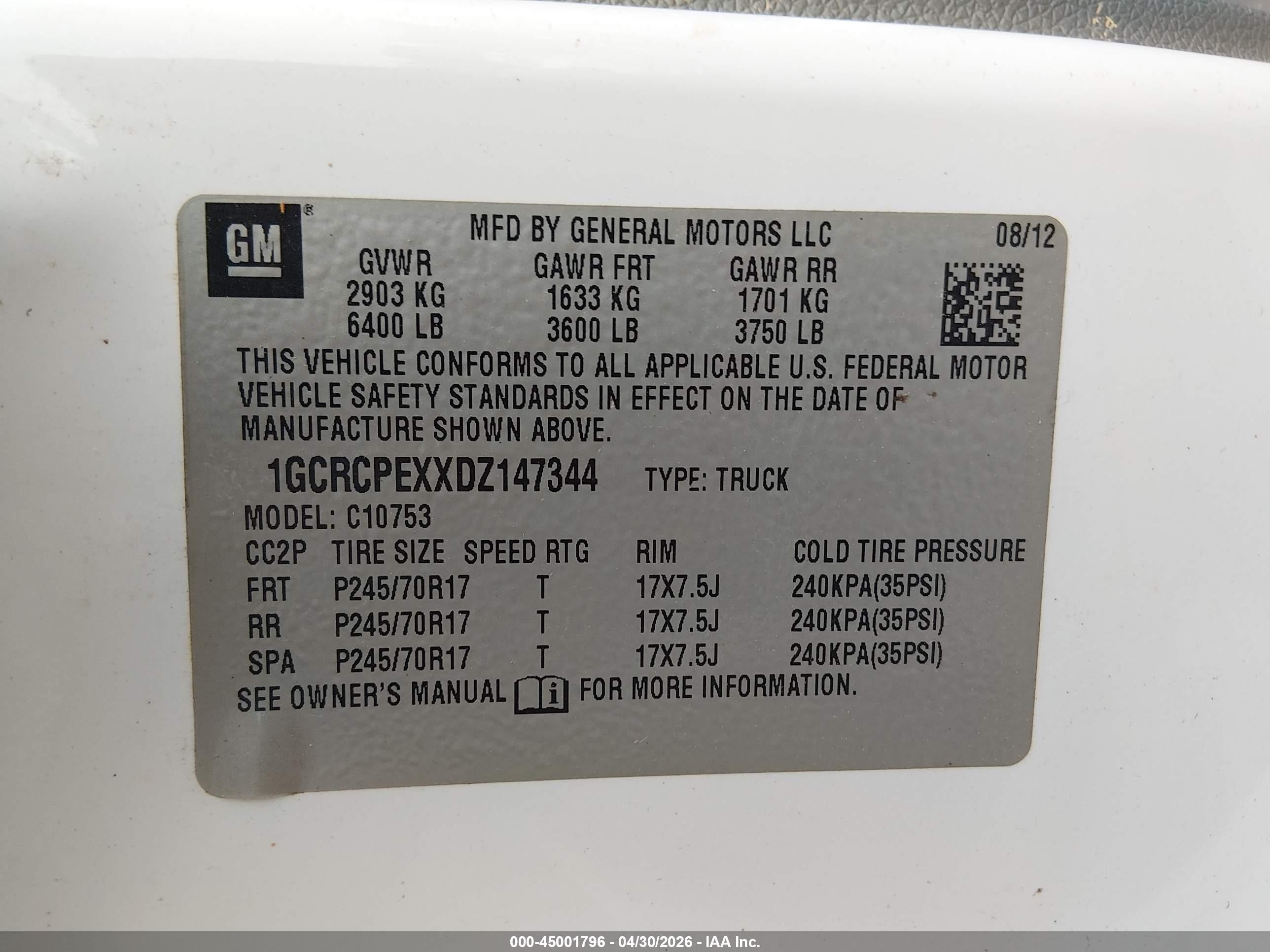 2013 Chevrolet Silverado 1500 Work Truck White vin: 1GCRCPEXXDZ147344