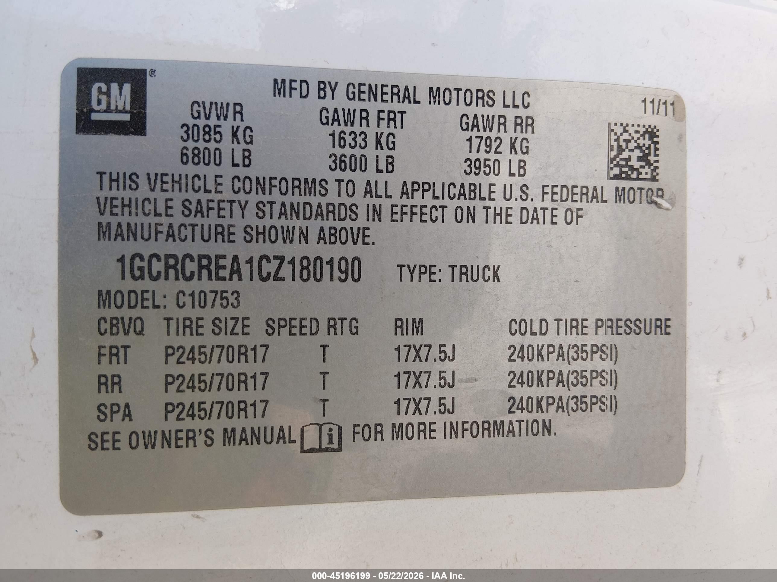 2012 Chevrolet Silverado 1500 Ls White vin: 1GCRCREA1CZ180190