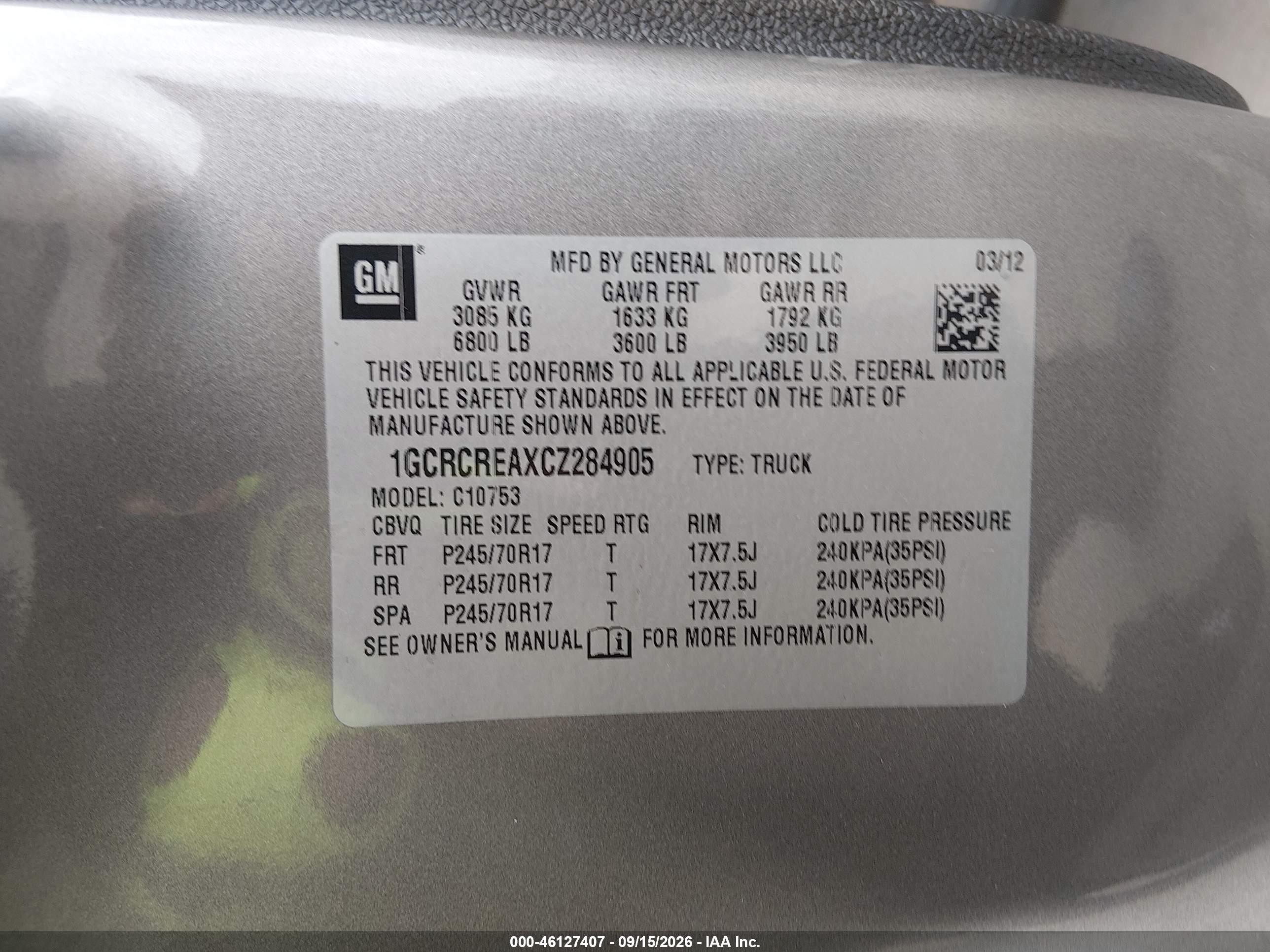 2012 Chevrolet Silverado 1500 Ls Gray vin: 1GCRCREAXCZ284905