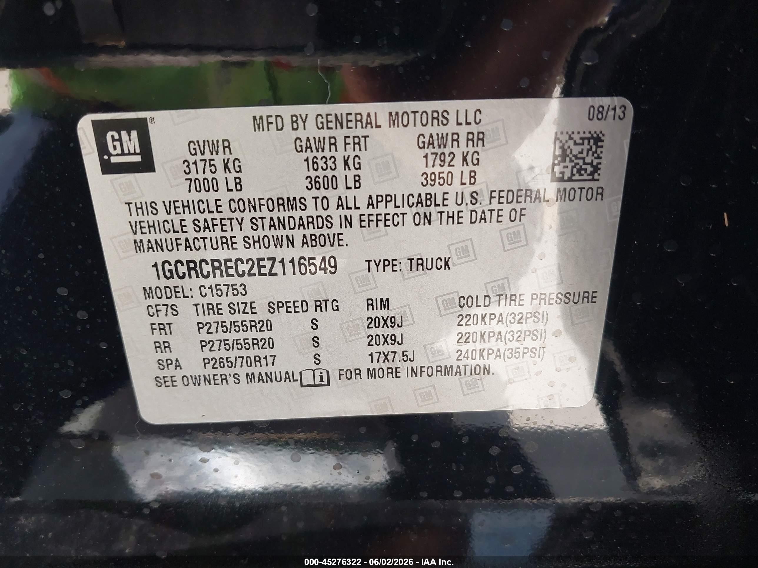 2014 Chevrolet Silverado 1500 1lt Black vin: 1GCRCREC2EZ116549
