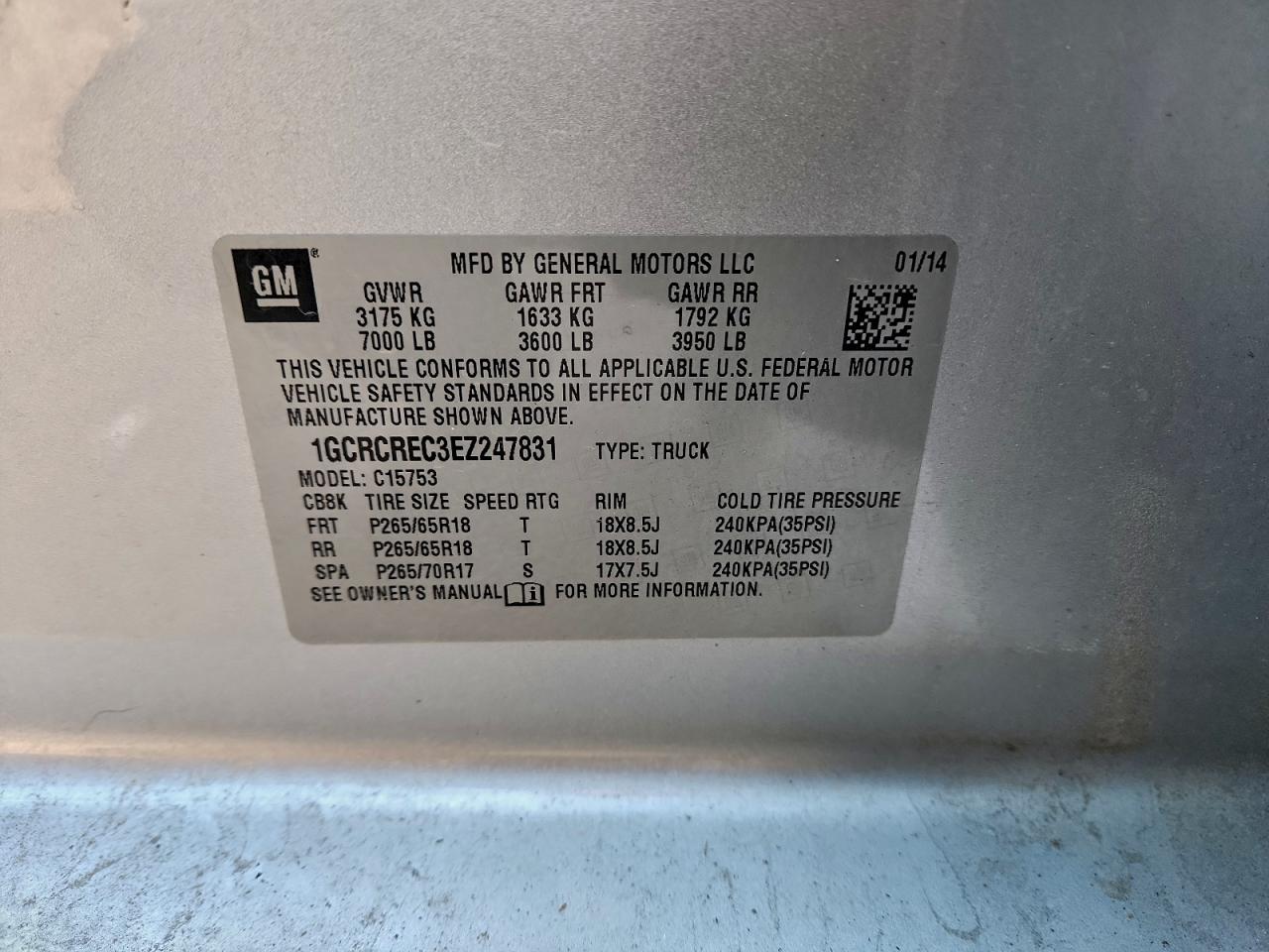2014 Chevrolet Silverado C1500 Lt Серебряный vin: 1GCRCREC3EZ247831