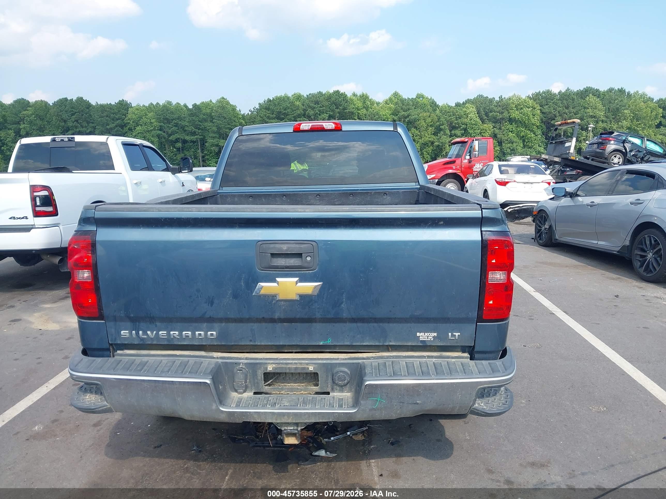 2014 Chevrolet Silverado 1500 Lt Blue vin: 1GCRCREC7EZ161258