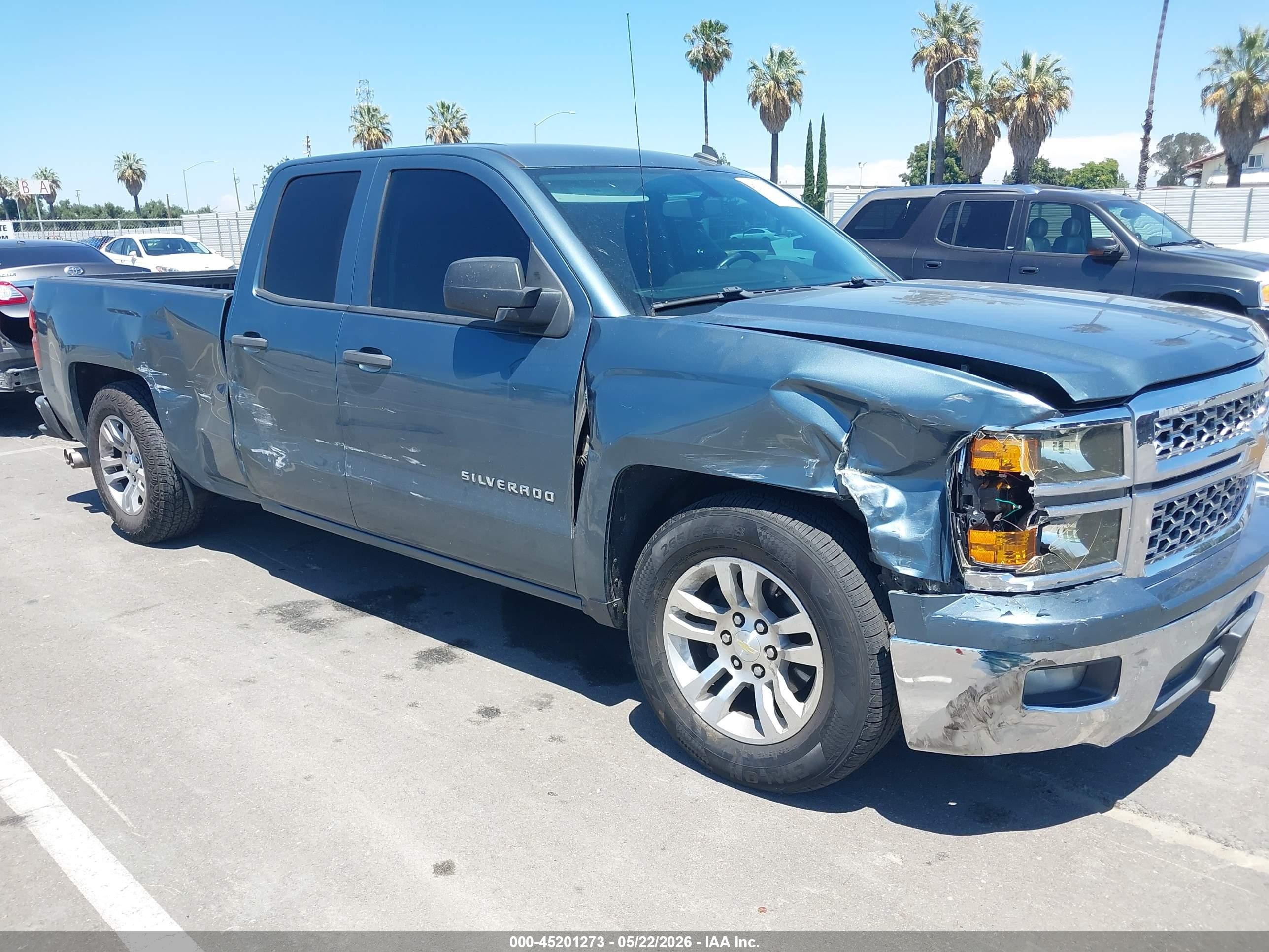 2014 Chevrolet Silverado 1500 1lt Blue vin: 1GCRCREC8EZ123733