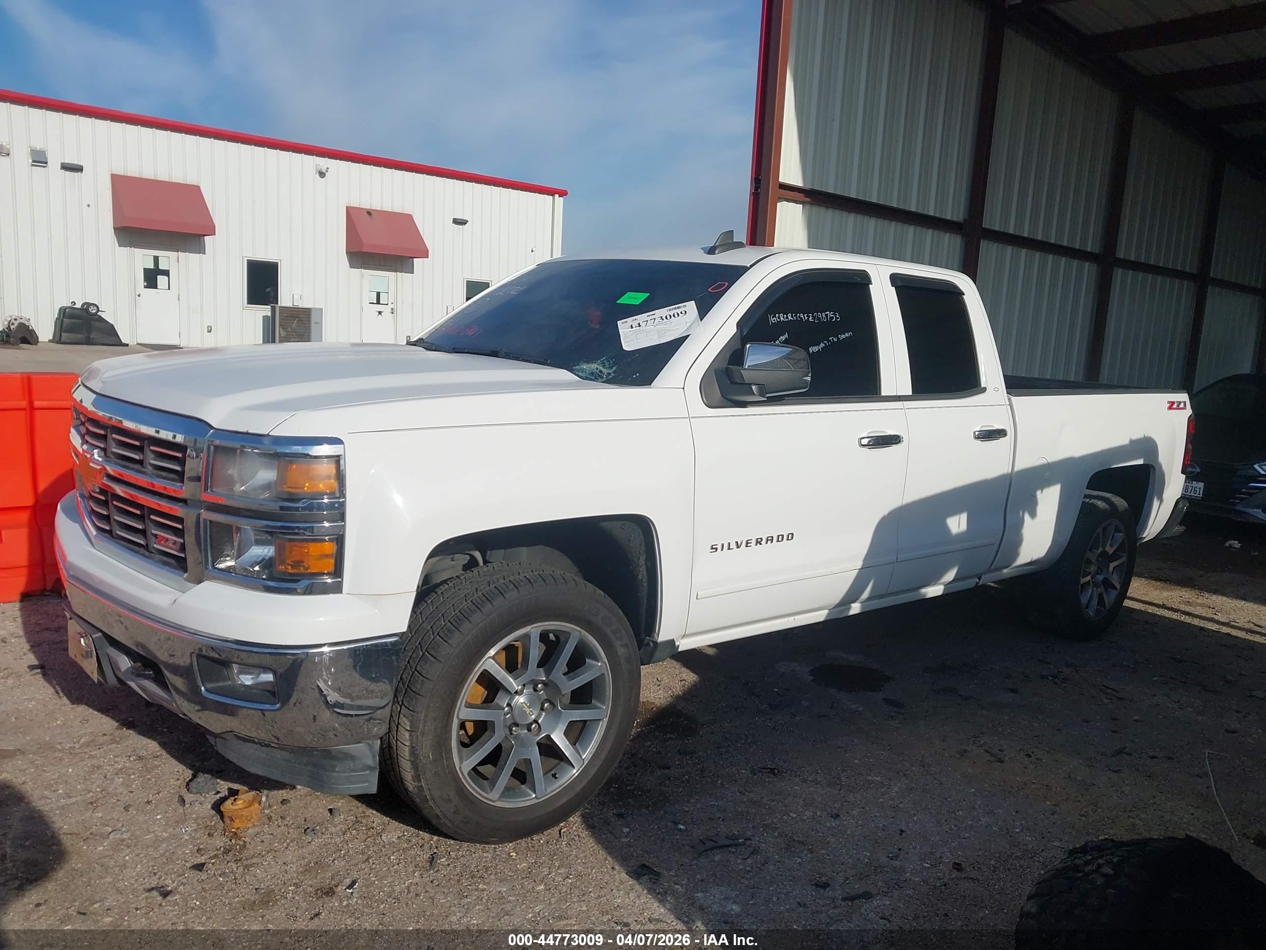 2015 Chevrolet Silverado 1500 2lt White vin: 1GCRCREC9FZ298753