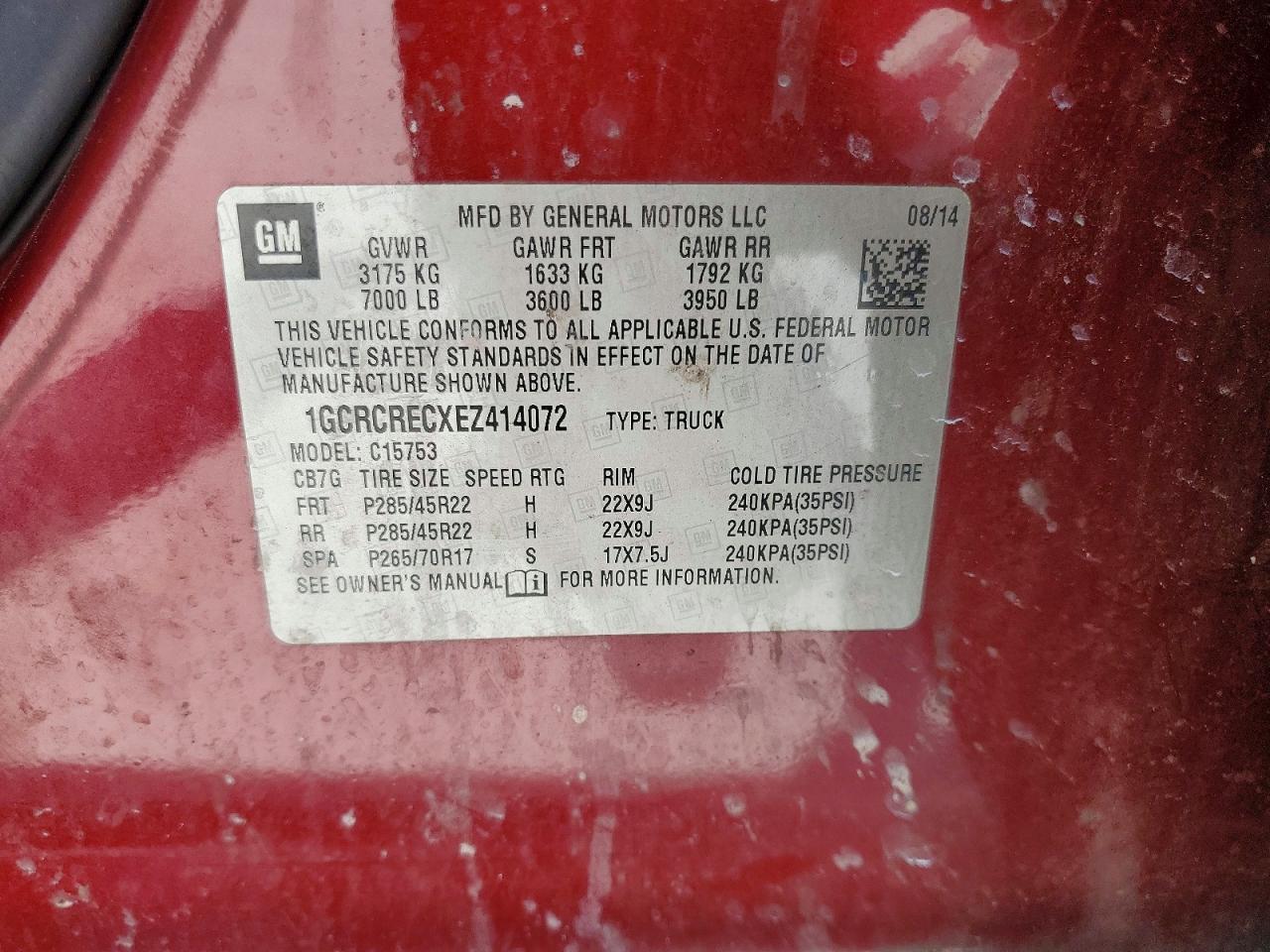 2014 Chevrolet Silverado C1500 Lt Burgundy vin: 1GCRCRECXEZ414072