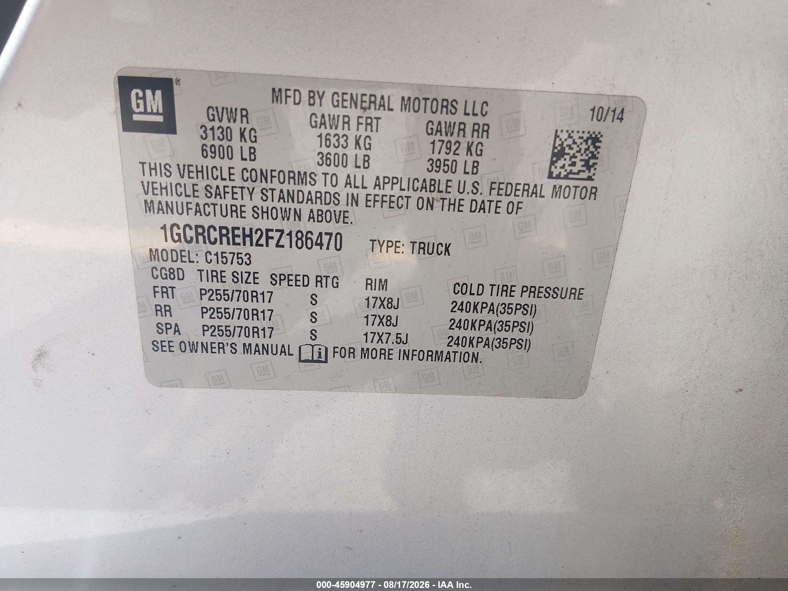 2015 Chevrolet Silverado 1500 Lt Silver vin: 1GCRCREH2FZ186470