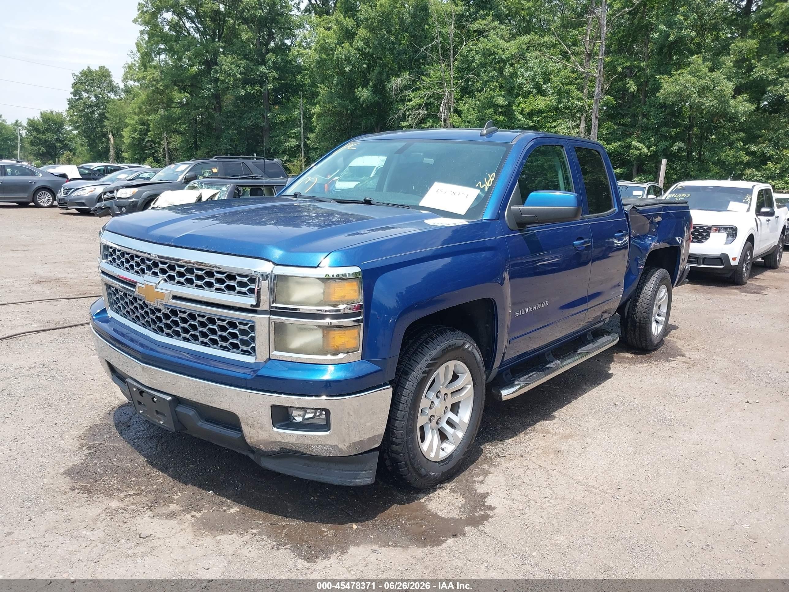 2015 Chevrolet Silverado 1500 Lt Blue vin: 1GCRCREH2FZ343639