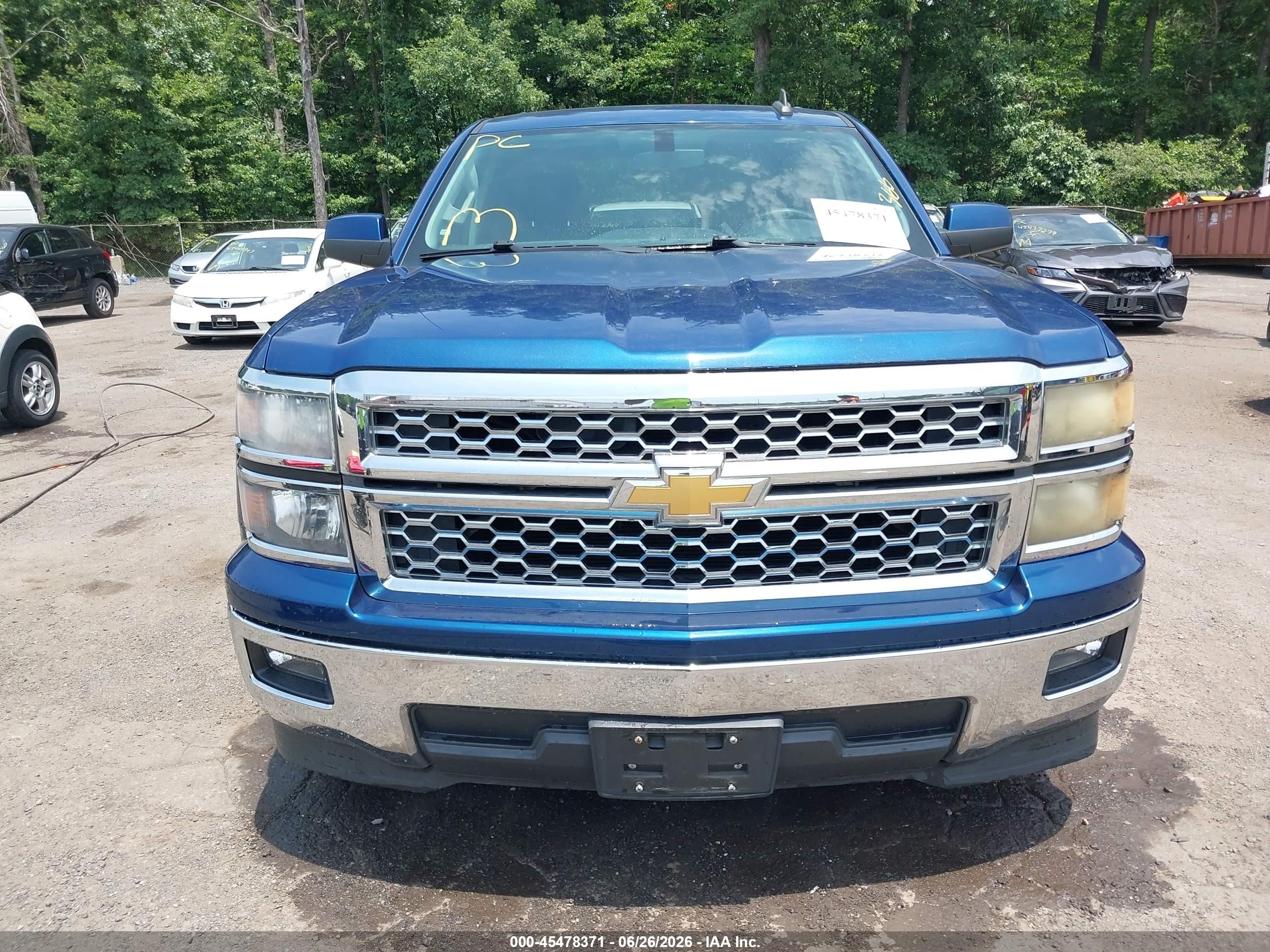 2015 Chevrolet Silverado 1500 Lt Blue vin: 1GCRCREH2FZ343639