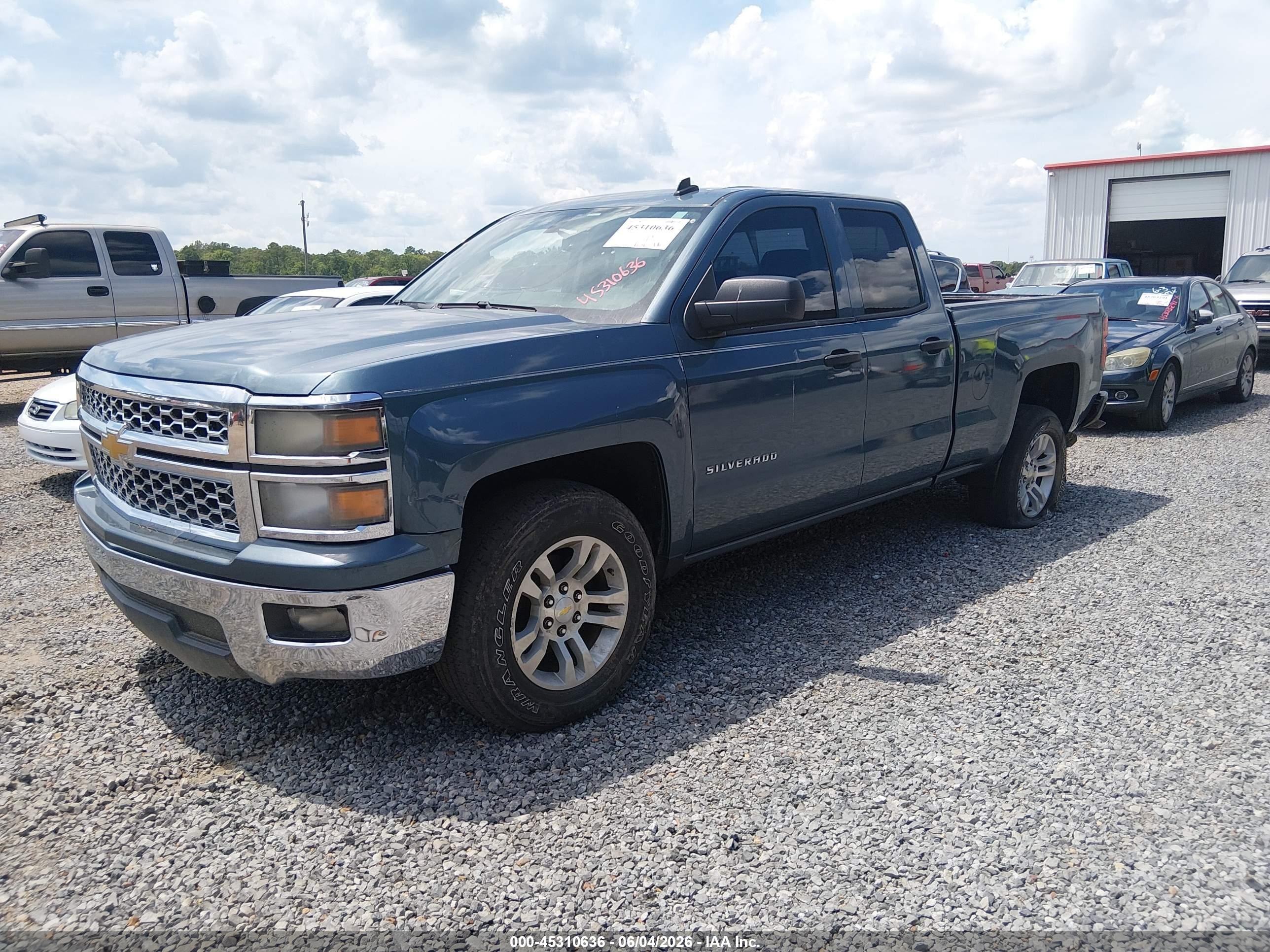 2014 Chevrolet Silverado 1500 1lt Blue vin: 1GCRCREH3EZ123599