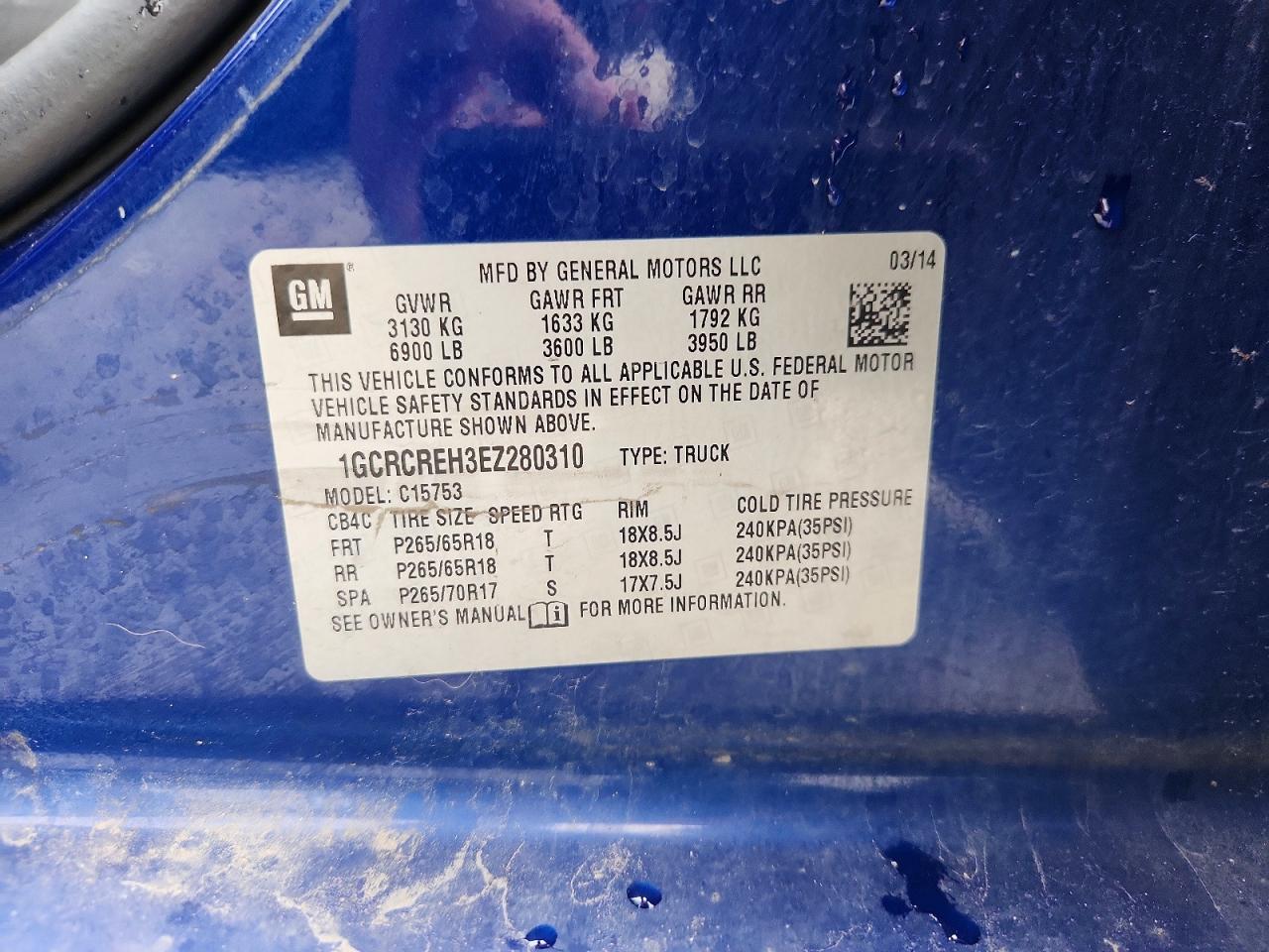 2014 Chevrolet Silverado C1500 Lt Blue vin: 1GCRCREH3EZ280310