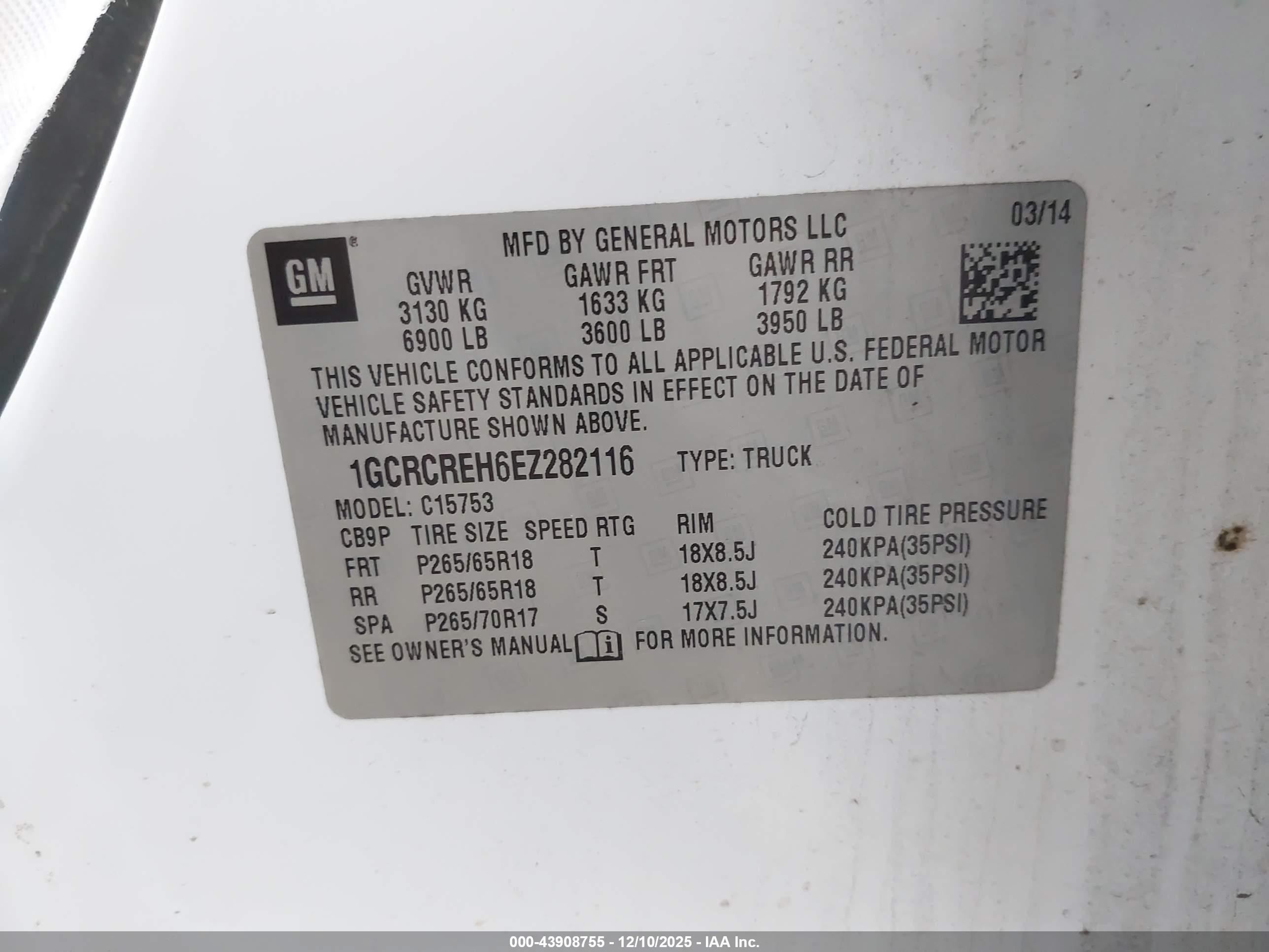 2014 Chevrolet Silverado 1500 1lt White vin: 1GCRCREH6EZ282116