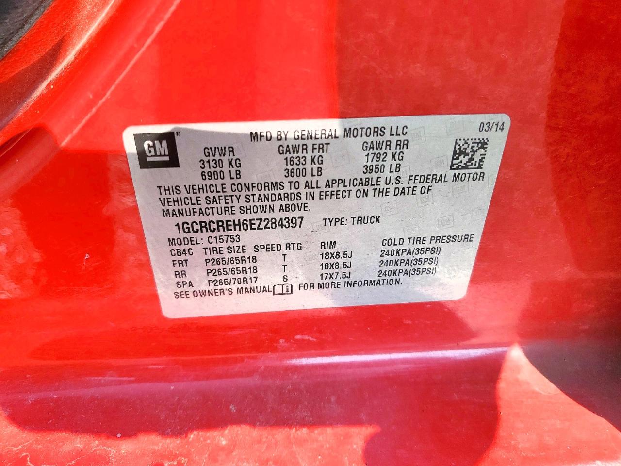 2014 Chevrolet Silverado C1500 Lt Red vin: 1GCRCREH6EZ284397