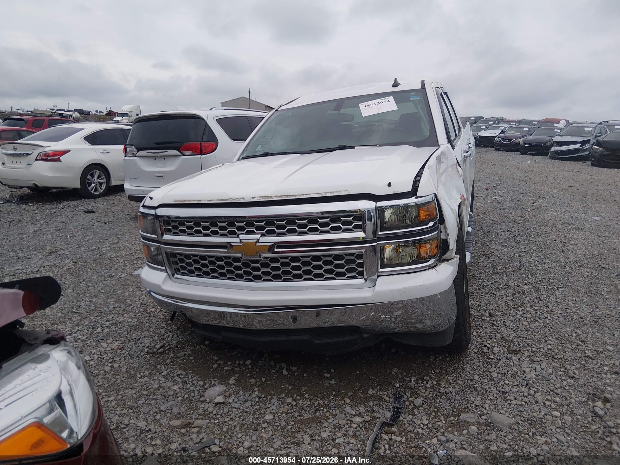 2015 Chevrolet Silverado 1500 Lt White vin: 1GCRCREH6FZ156193