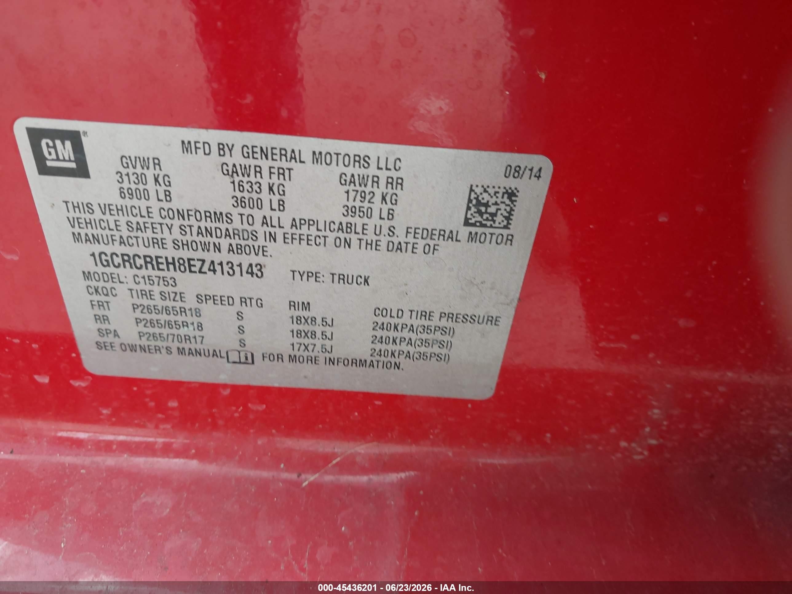 2014 Chevrolet Silverado 1500 Lt Red vin: 1GCRCREH8EZ413143