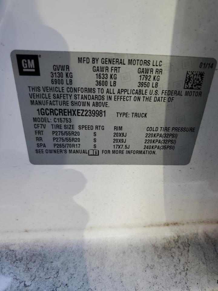 2014 Chevrolet Silverado C1500 Lt White vin: 1GCRCREHXEZ239981