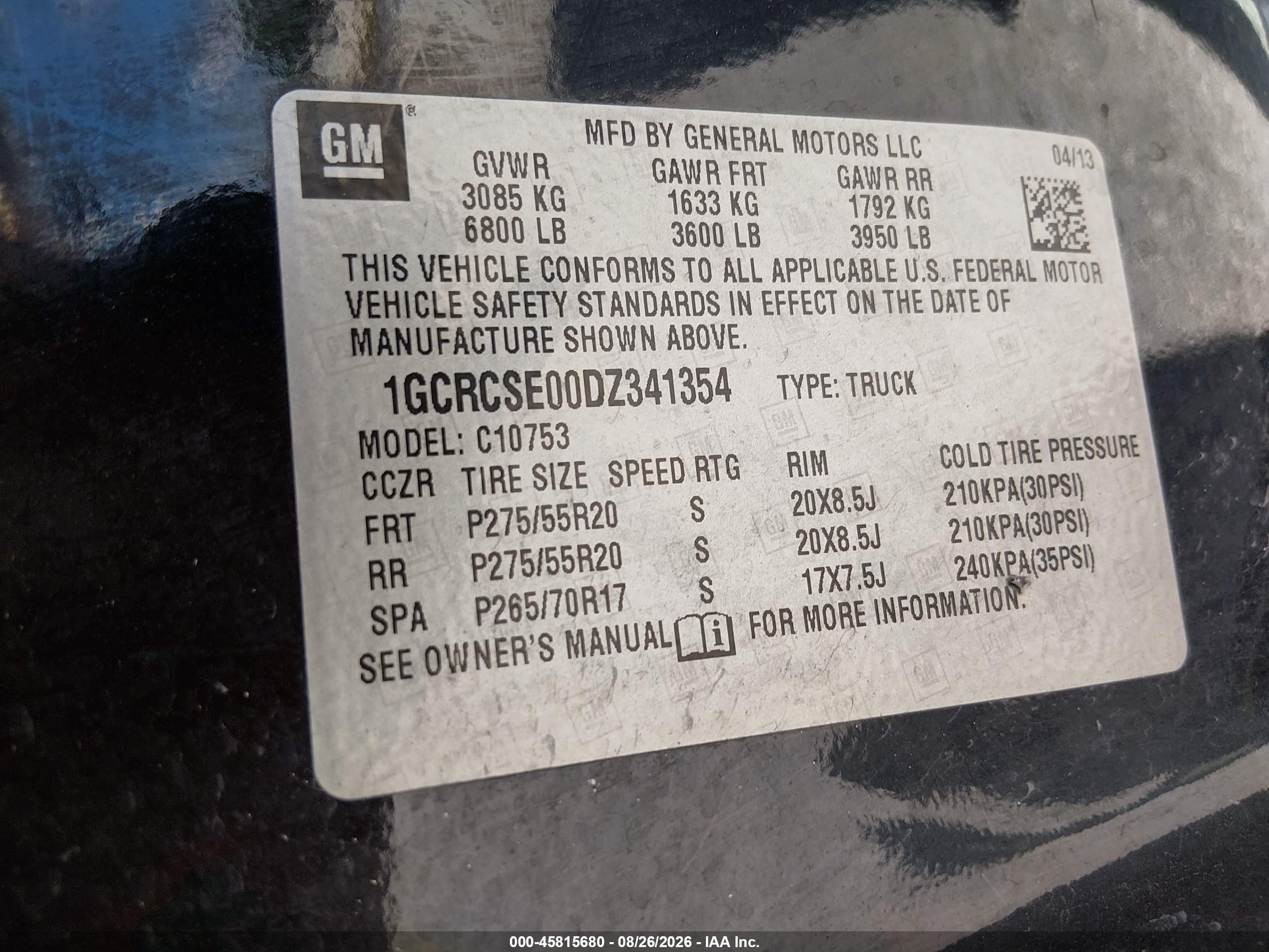 2013 Chevrolet Silverado 1500 Lt Black vin: 1GCRCSE00DZ341354