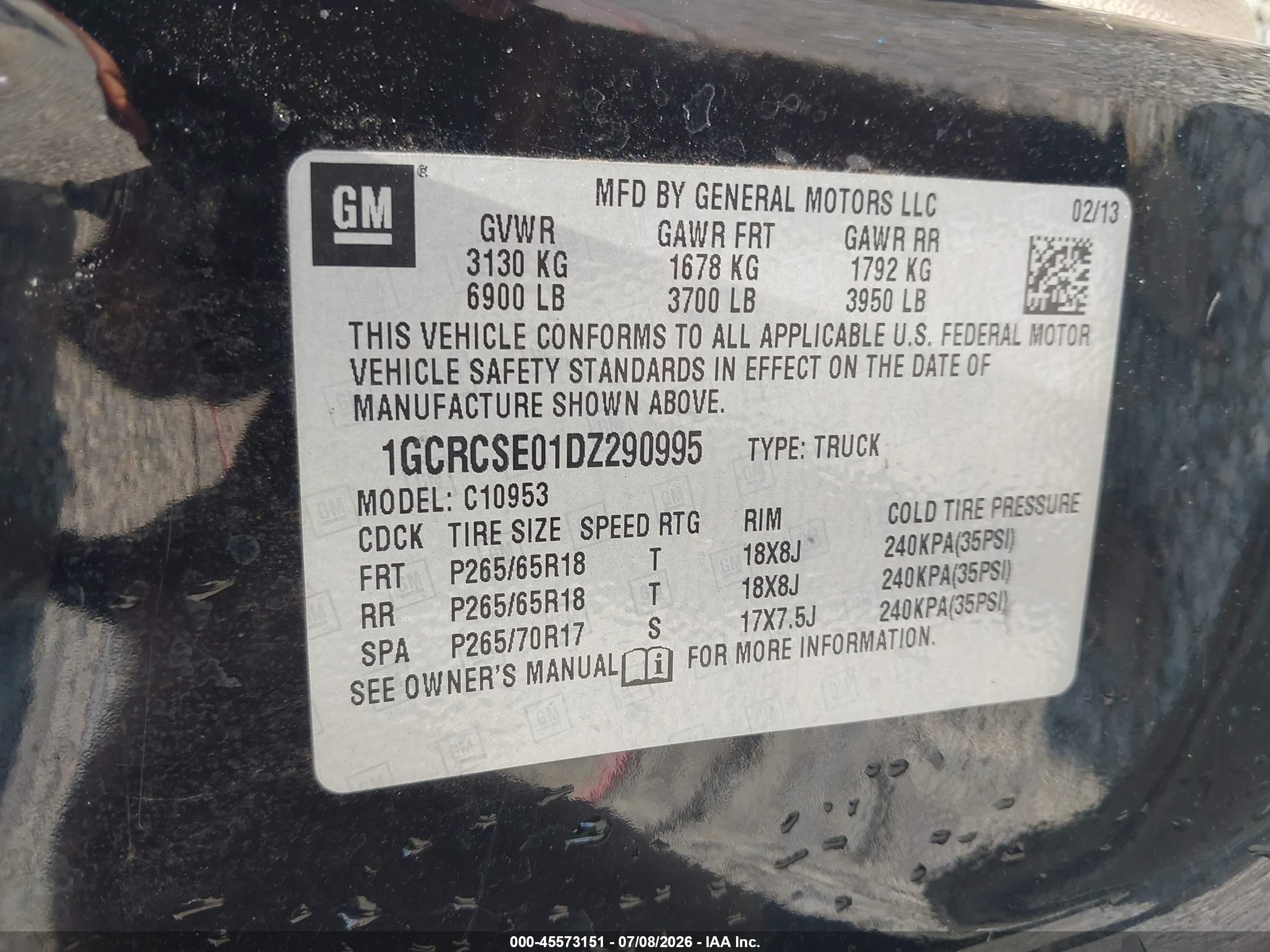 2013 Chevrolet Silverado 1500 Lt Black vin: 1GCRCSE01DZ290995