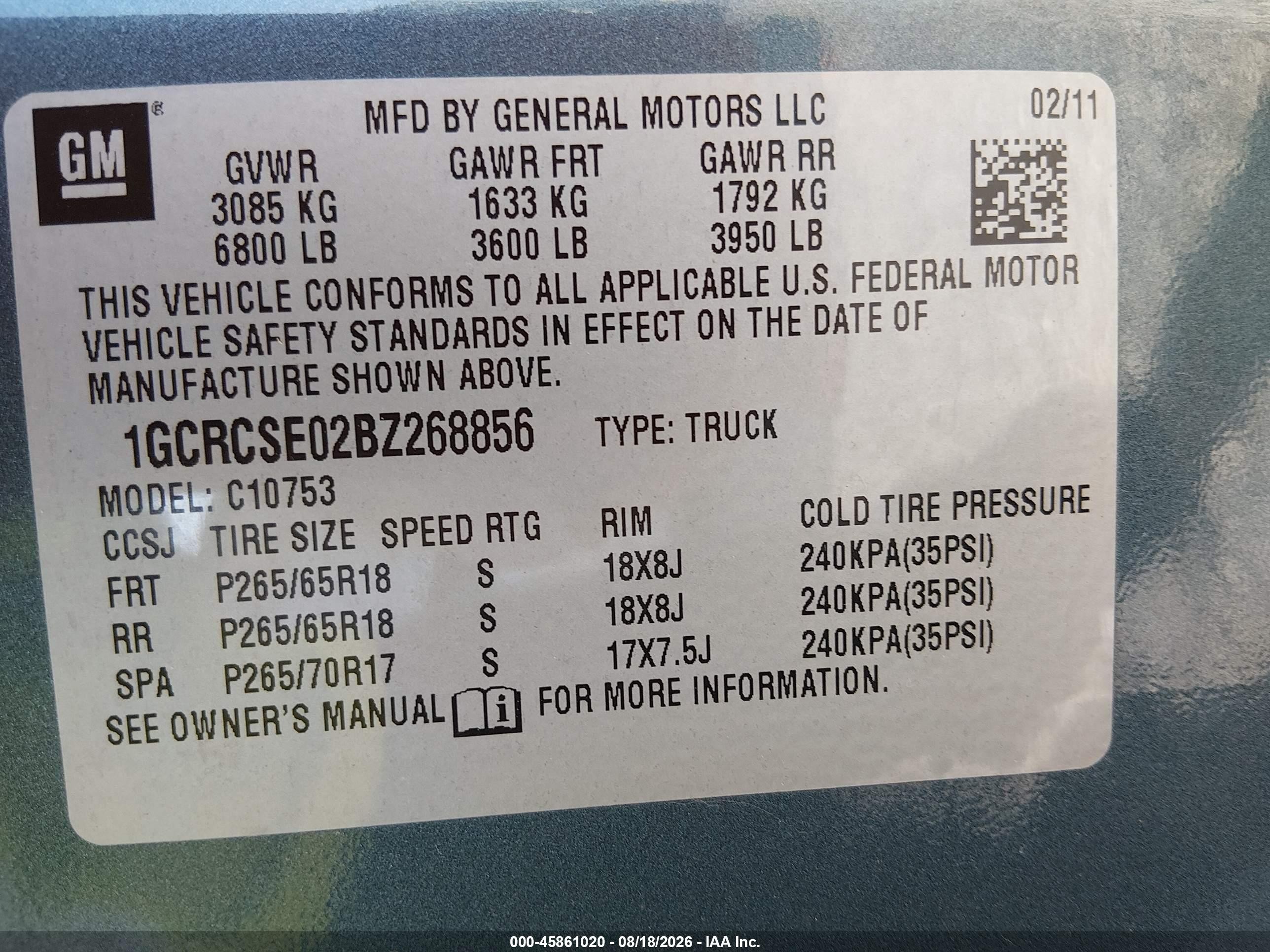 2011 Chevrolet Silverado 1500 Lt Blue vin: 1GCRCSE02BZ268856