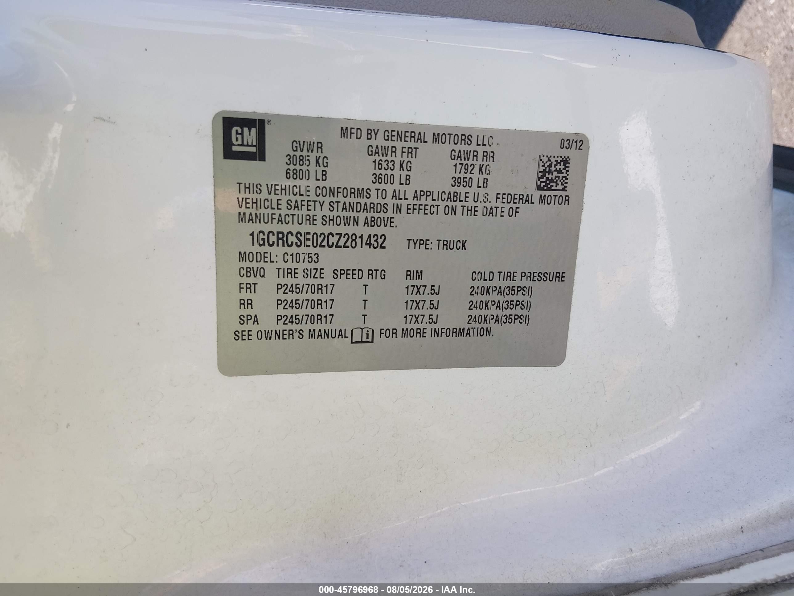 2012 Chevrolet Silverado 1500 Lt Белый vin: 1GCRCSE02CZ281432