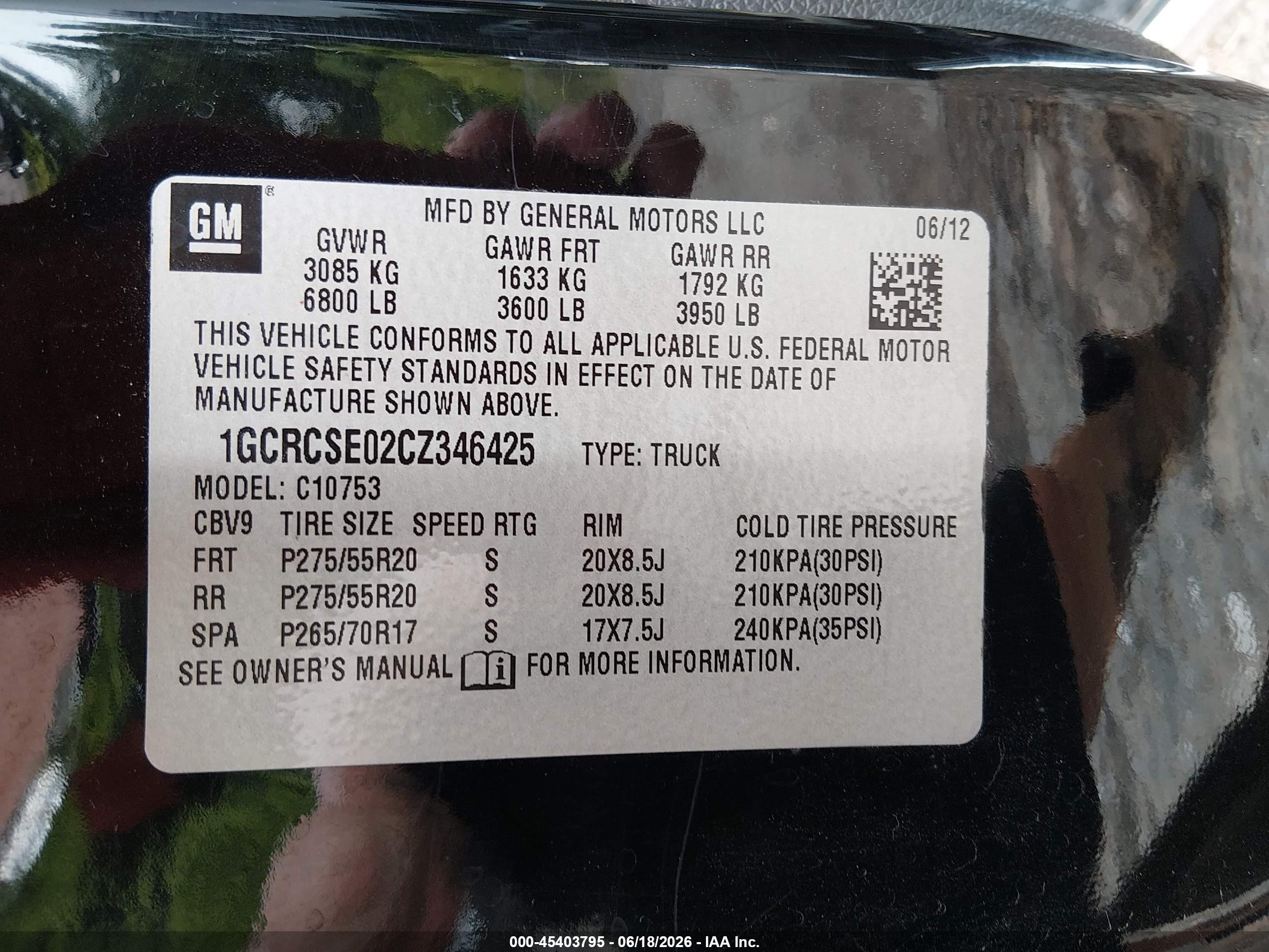 2012 Chevrolet Silverado 1500 Lt Black vin: 1GCRCSE02CZ346425
