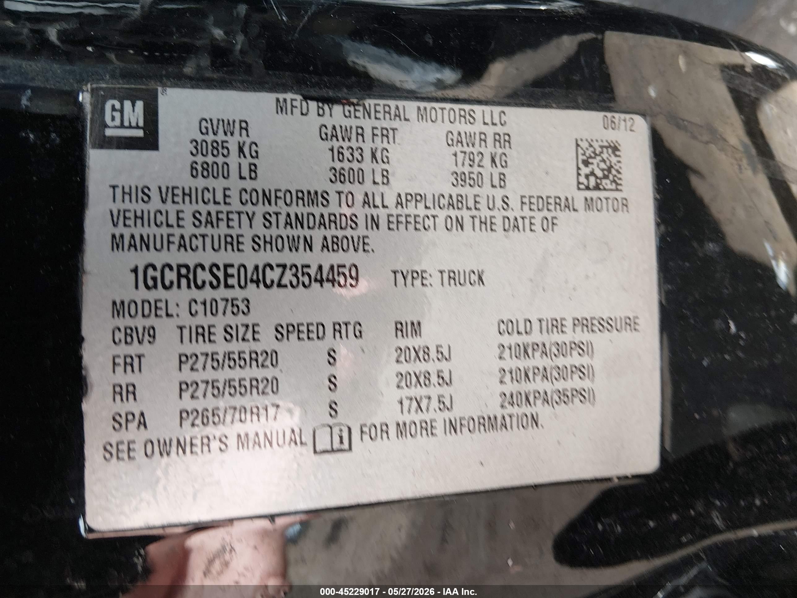 2012 Chevrolet Silverado 1500 Lt Black vin: 1GCRCSE04CZ354459