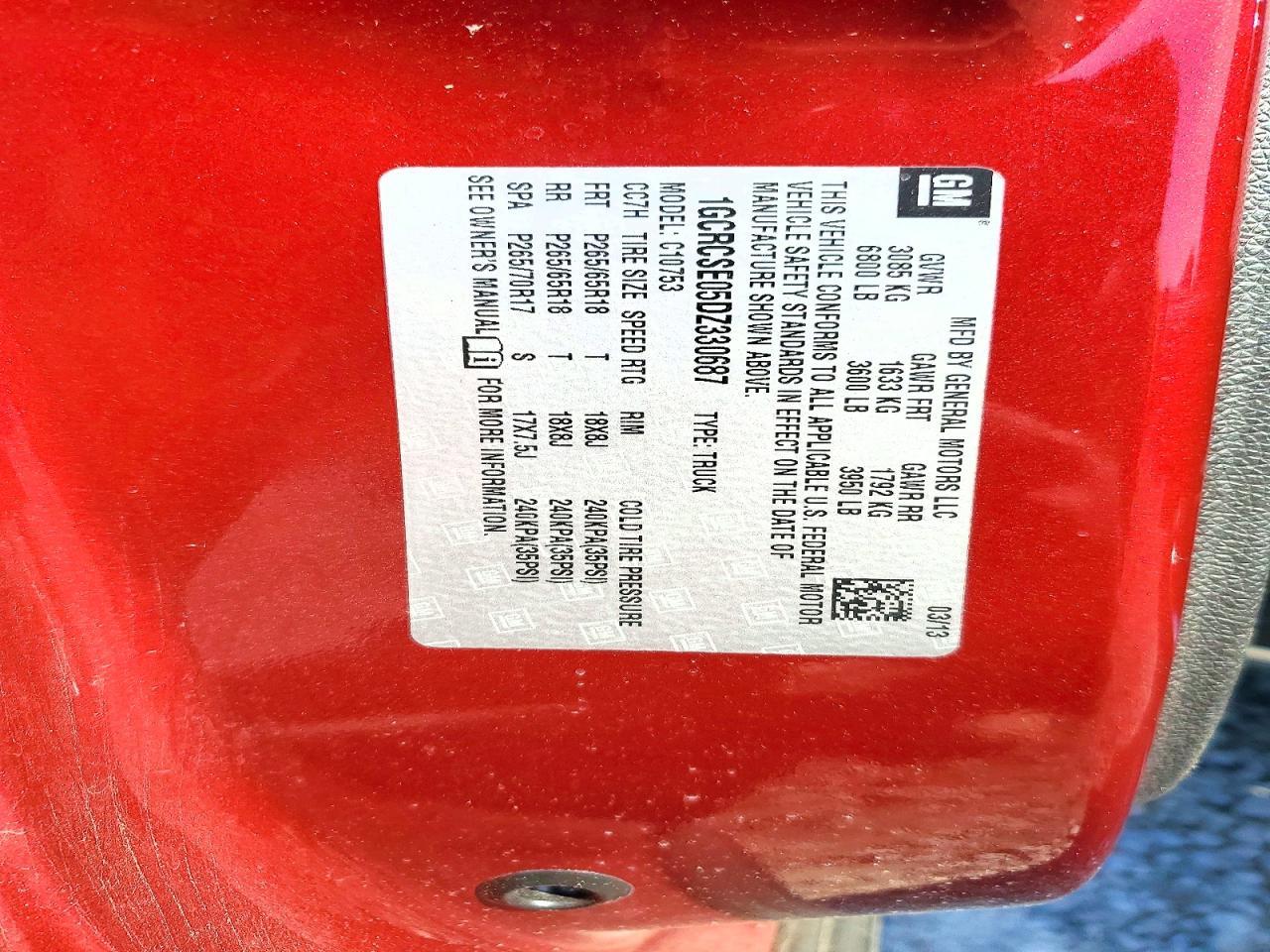 2013 Chevrolet Silverado Red vin: 1GCRCSE05DZ330687